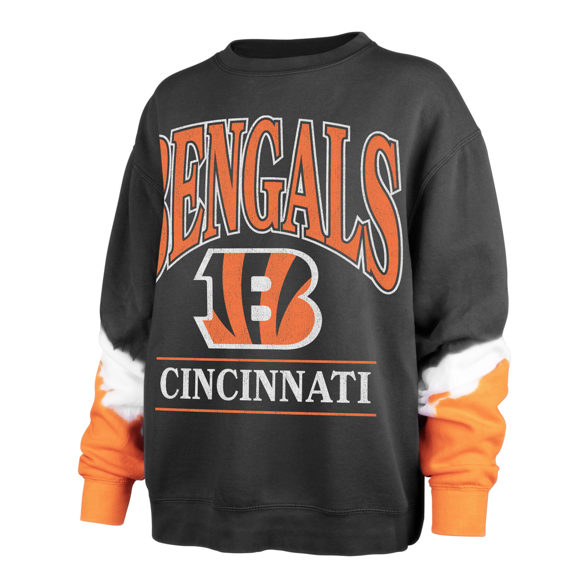 CINCINNATI BENGALS SLEEVE DYE '47 BOYFRIEND CREW WOMENS