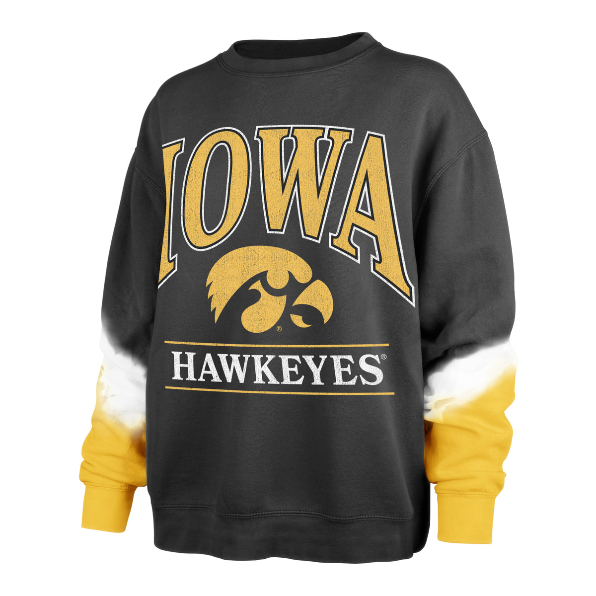 IOWA HAWKEYES SLEEVE DYE '47 BOYFRIEND CREW WOMENS