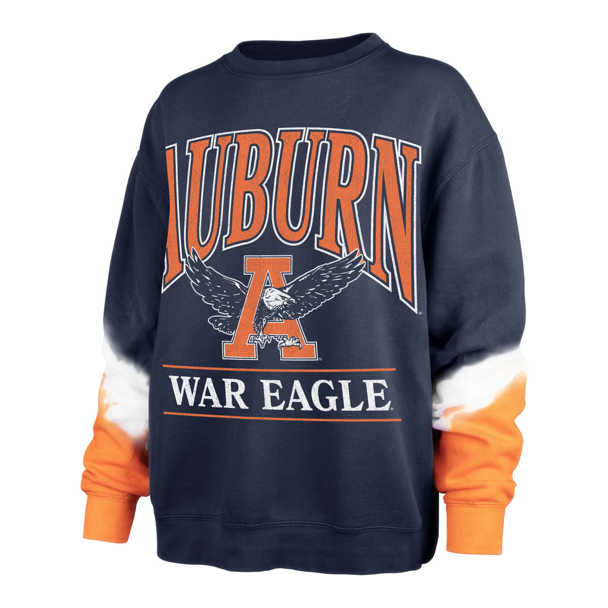 AUBURN TIGERS VINTAGE SLEEVE DYE '47 BOYFRIEND CREW WOMENS