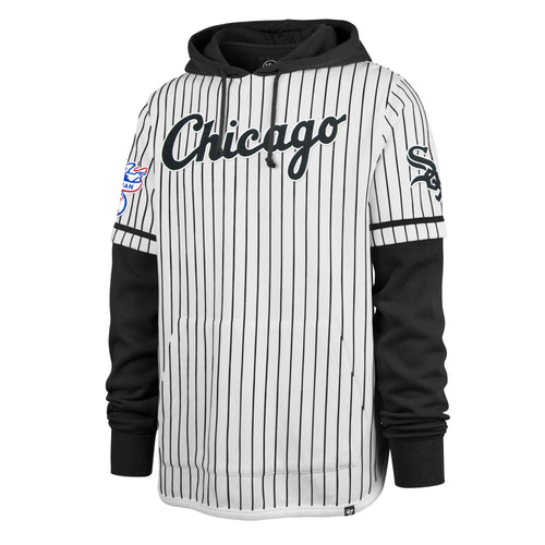 CHICAGO WHITE SOX PINSTRIPE DOUBLE HEADER '47 SHORTSTOP PULLOVER HOOD