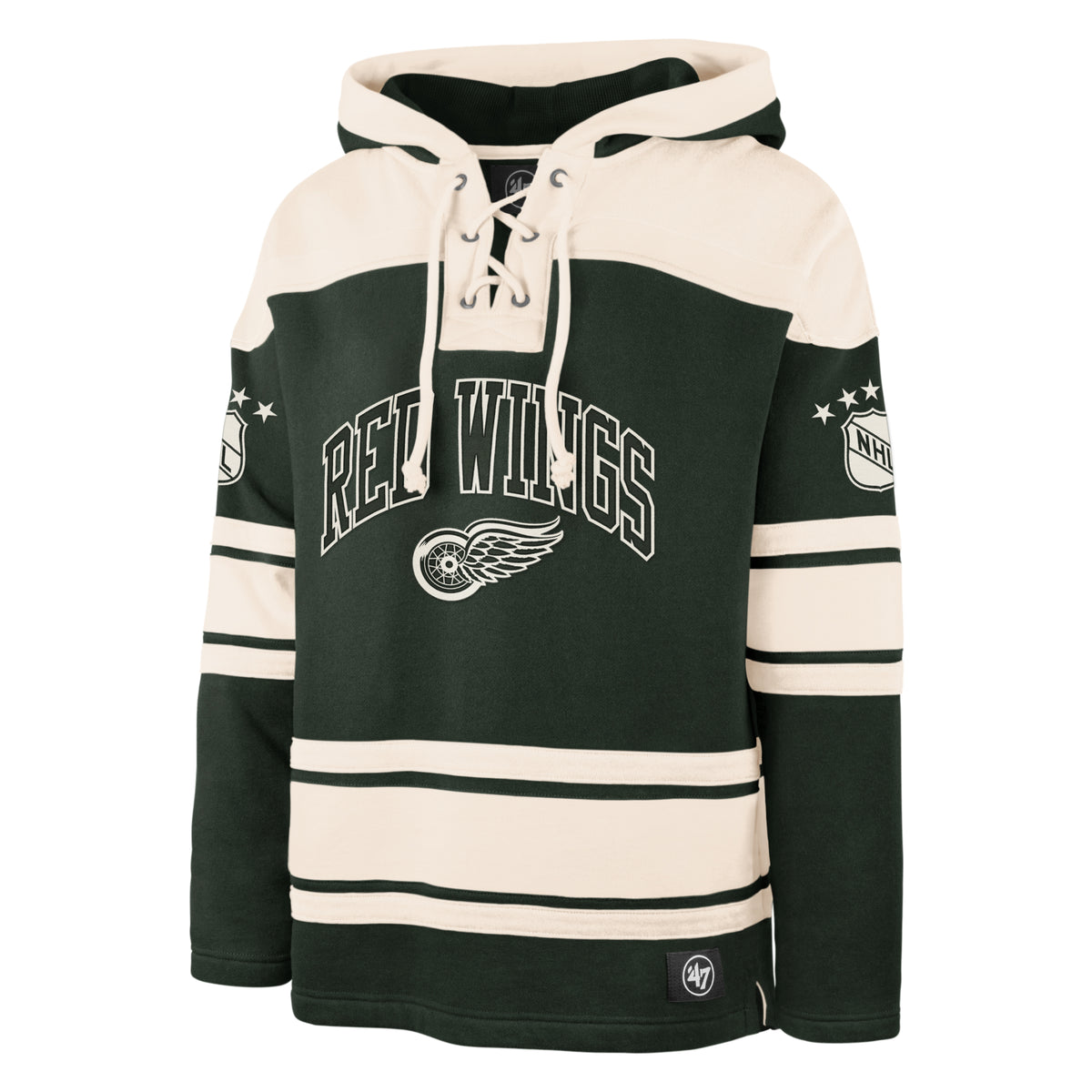 DETROIT RED WINGS VINTAGE DARK FIRE SUPERIOR '47 LACER HOOD