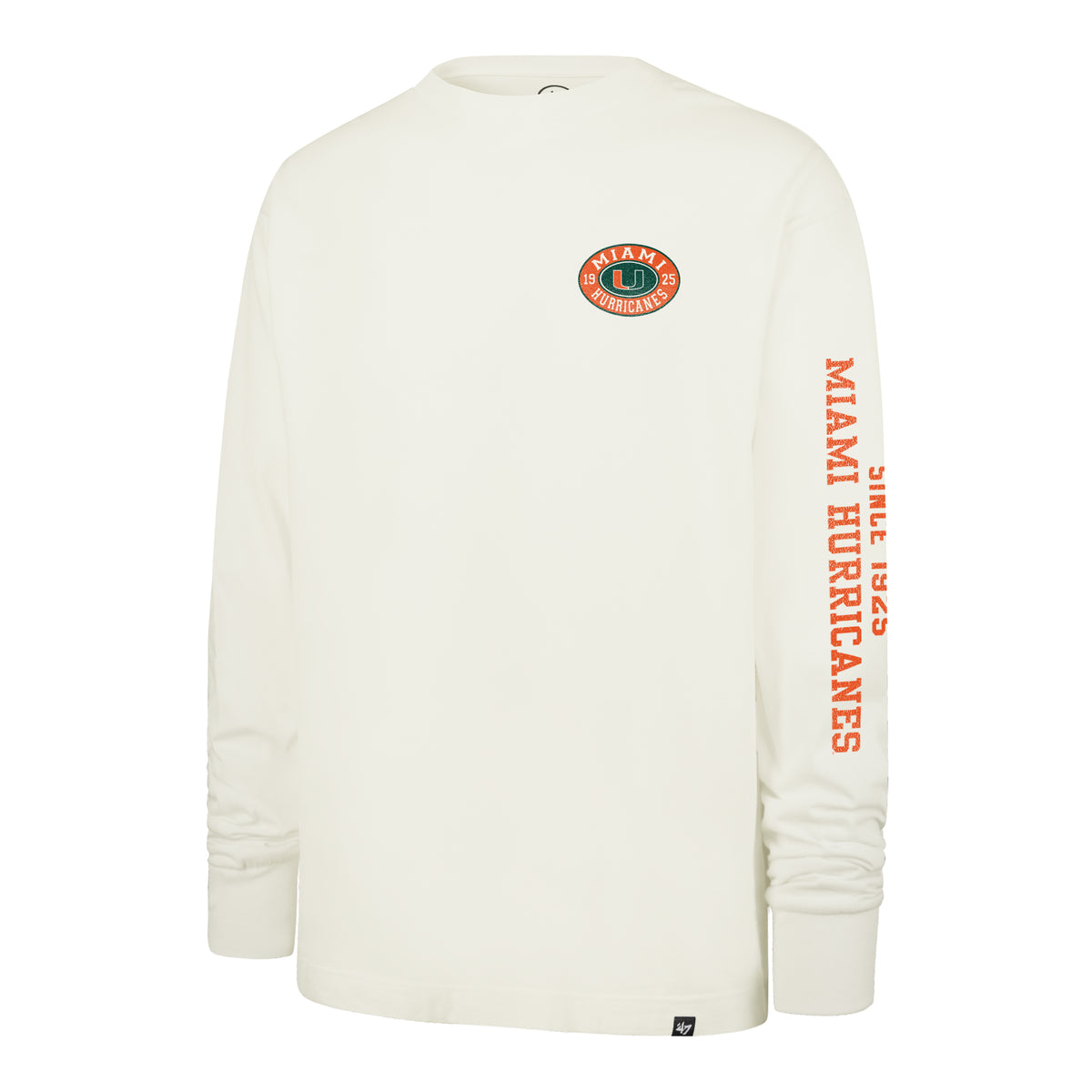 MIAMI HURRICANES TIDE SWEEP MONTAUK '47 FOUNDATION LONG SLEEVE TEE