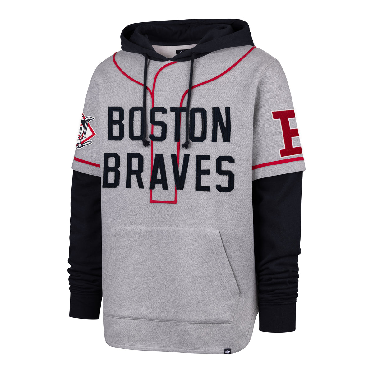 ATLANTA BRAVES COOPERSTOWN GAME FELT FIFTIES '47 SHORTSTOP PULLOVER HOOD