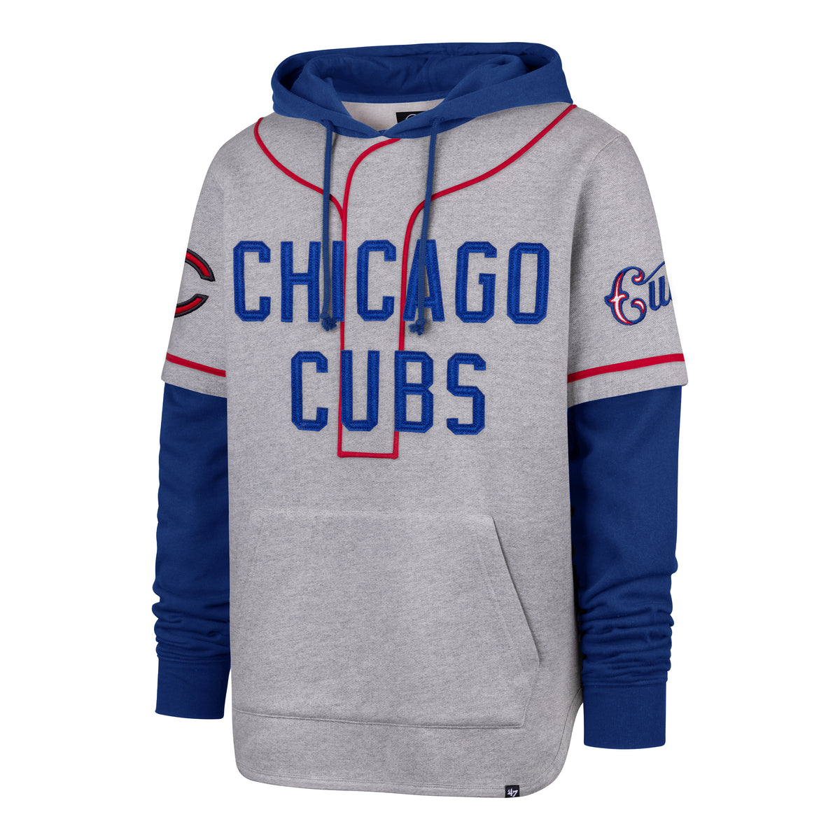 CHICAGO CUBS COOPERSTOWN GAME FELT FIFTIES '47 SHORTSTOP PULLOVER HOOD
