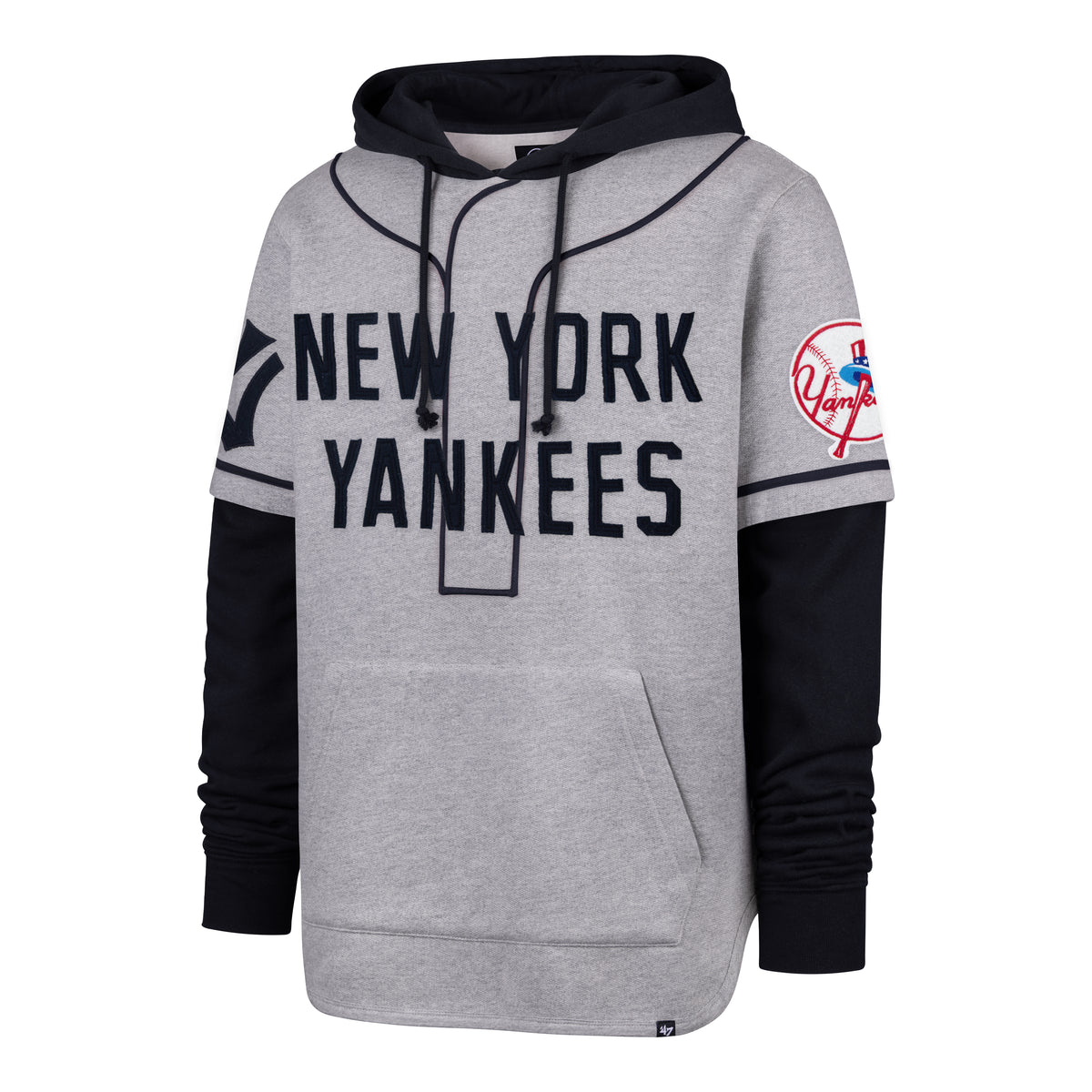 NEW YORK YANKEES COOPERSTOWN GAME FELT FIFTIES '47 SHORTSTOP PULLOVER HOOD