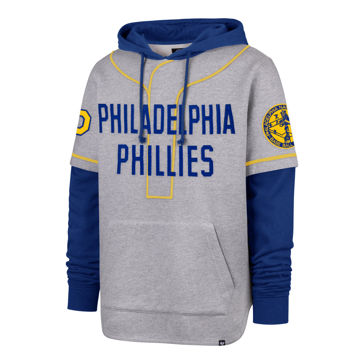 PHILADELPHIA PHILLIES COOPERSTOWN GAME FELT FIFTIES '47 SHORTSTOP PULLOVER HOOD