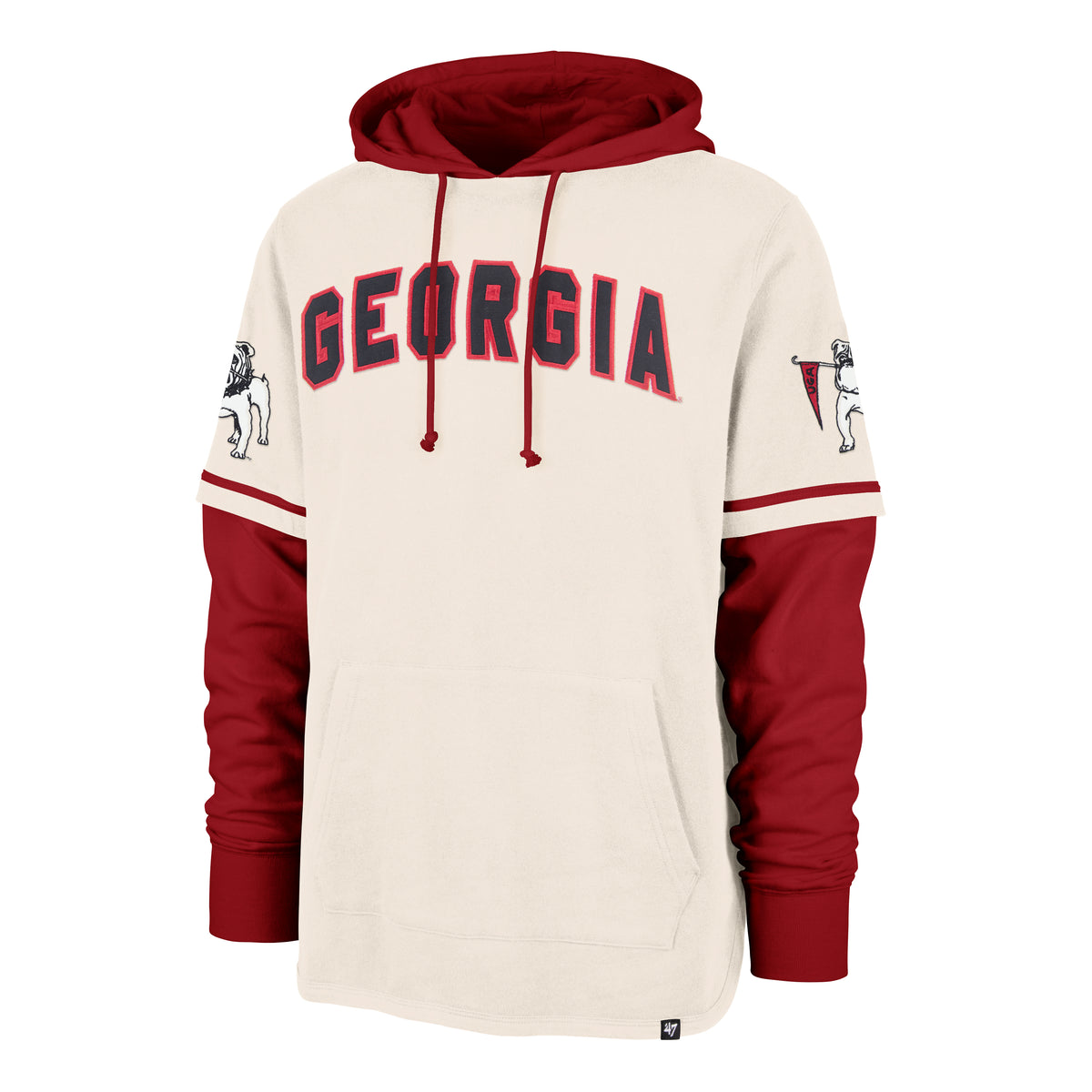GEORGIA BULLDOGS VINTAGE TRIFECTA '47 SHORTSTOP PULLOVER HOOD