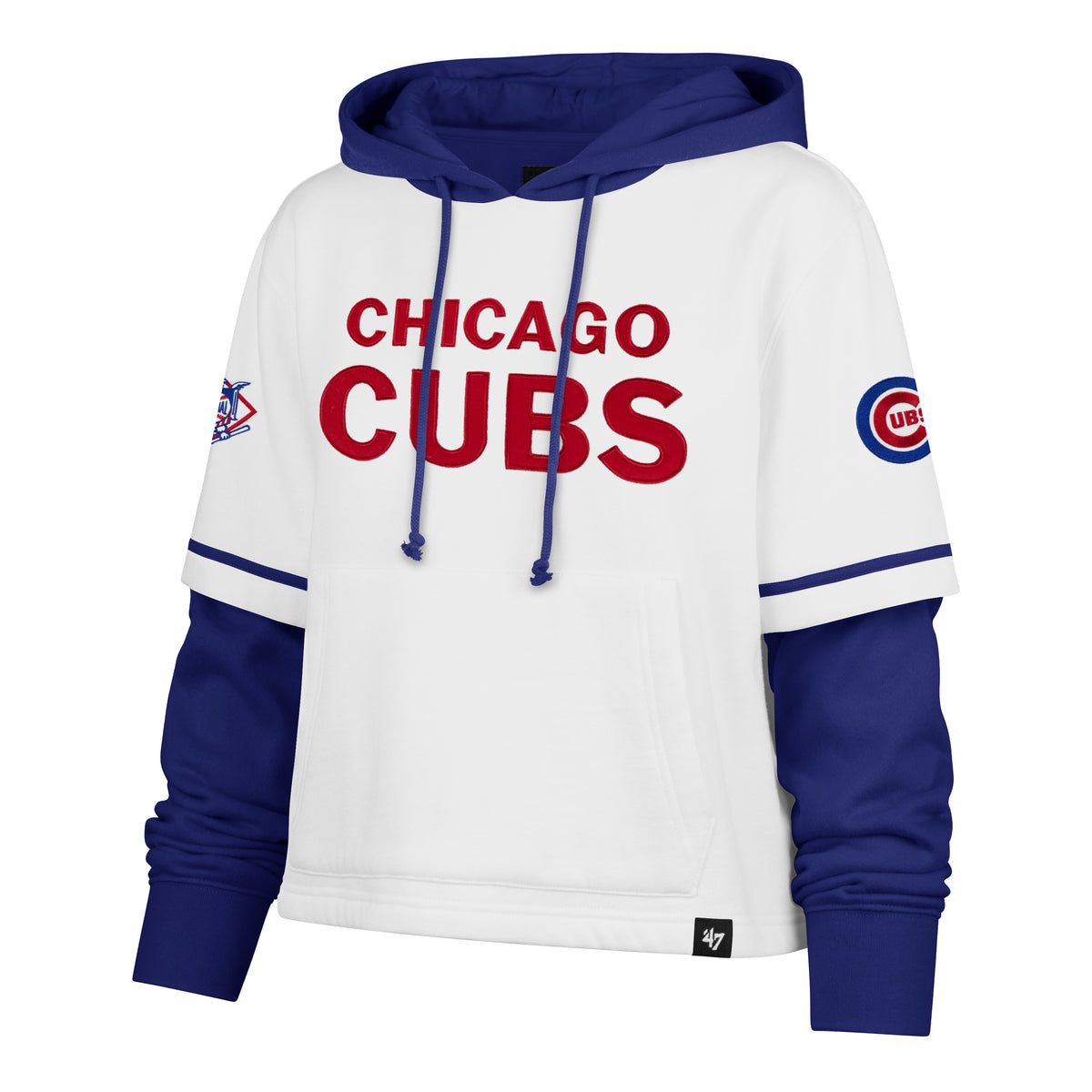 CHICAGO CUBS TRIFECTA CROPPED '47 SHORTSTOP PULLOVER HOOD WOMENS