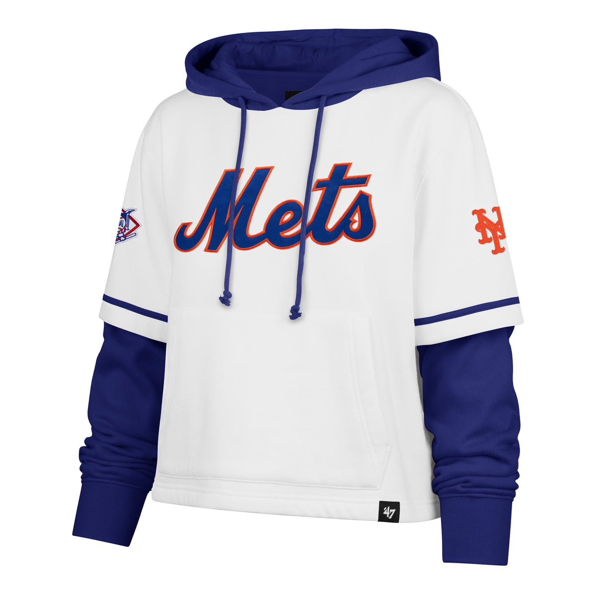 NEW YORK METS TRIFECTA CROPPED '47 SHORTSTOP PULLOVER HOOD WOMENS