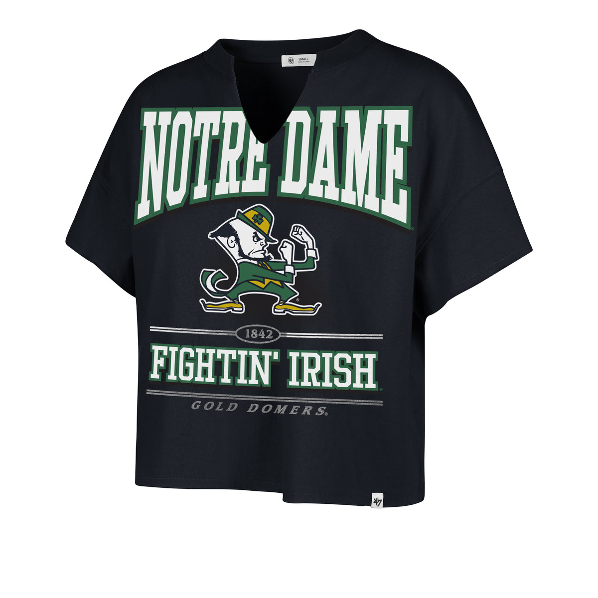 NOTRE DAME FIGHTING IRISH ELATION '47 OVERSIZED NOTCH NECK TEE WOMENS