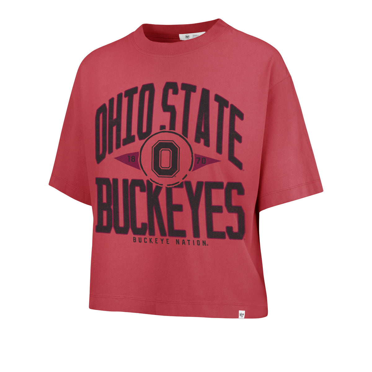 OHIO STATE BUCKEYES WINDTHROW '47 RAVINE CROP TEE WOMENS