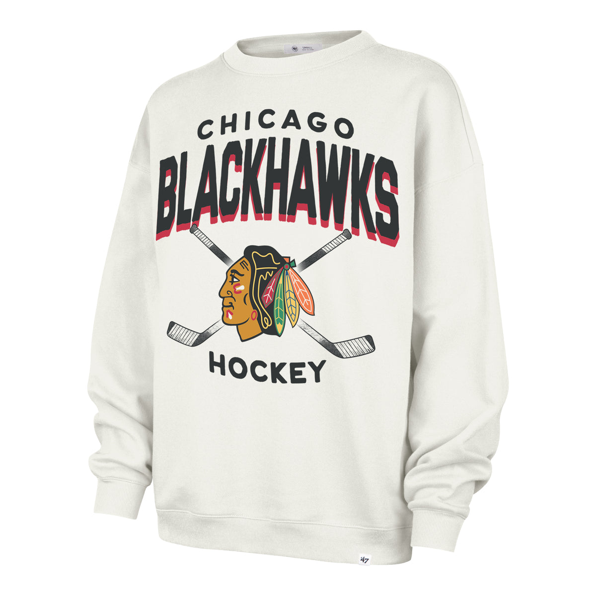 CHICAGO BLACKHAWKS ARCH CLOUD '47 OVERSIZED CREW WOMENS