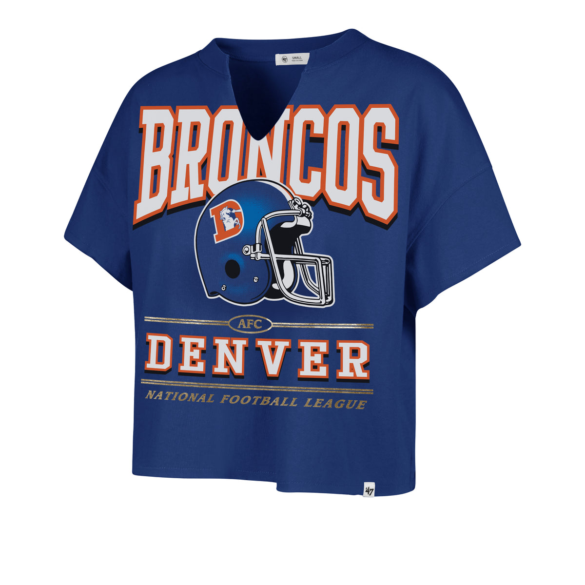 DENVER BRONCOS HISTORIC ELATION '47 OVERSIZED NOTCH NECK TEE WOMENS