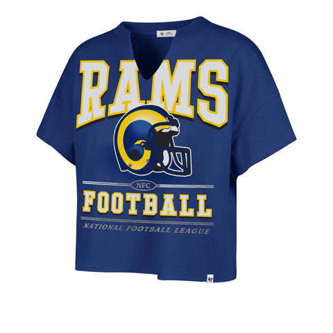 LOS ANGELES RAMS HISTORIC ELATION '47 OVERSIZED NOTCH NECK TEE WOMENS