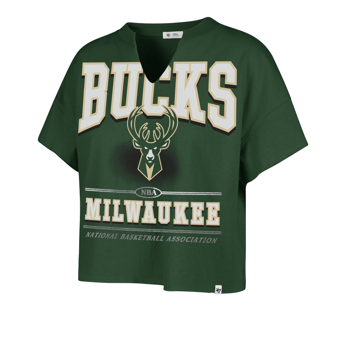MILWAUKEE BUCKS ELATION OVERSIZED '47 NOTCH NECK TEE WOMENS