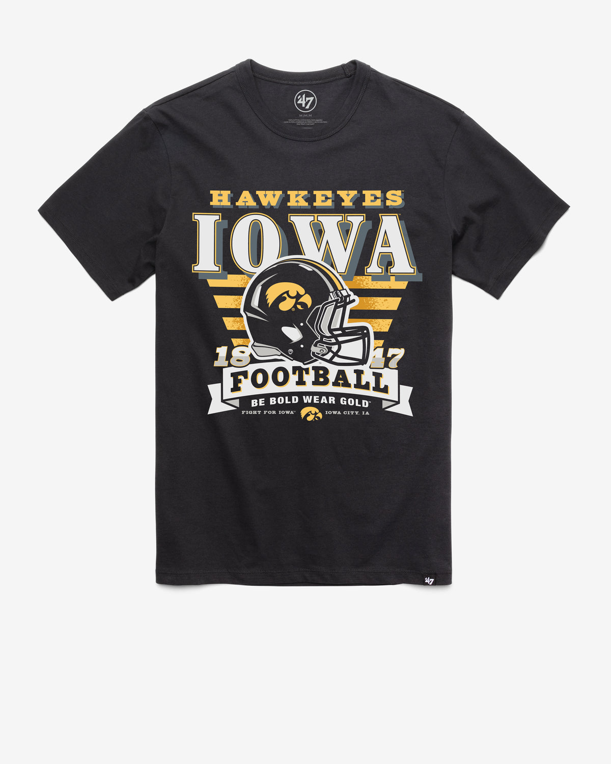 IOWA HAWKEYES STRIPE SPLASH '47 FRANKLIN TEE