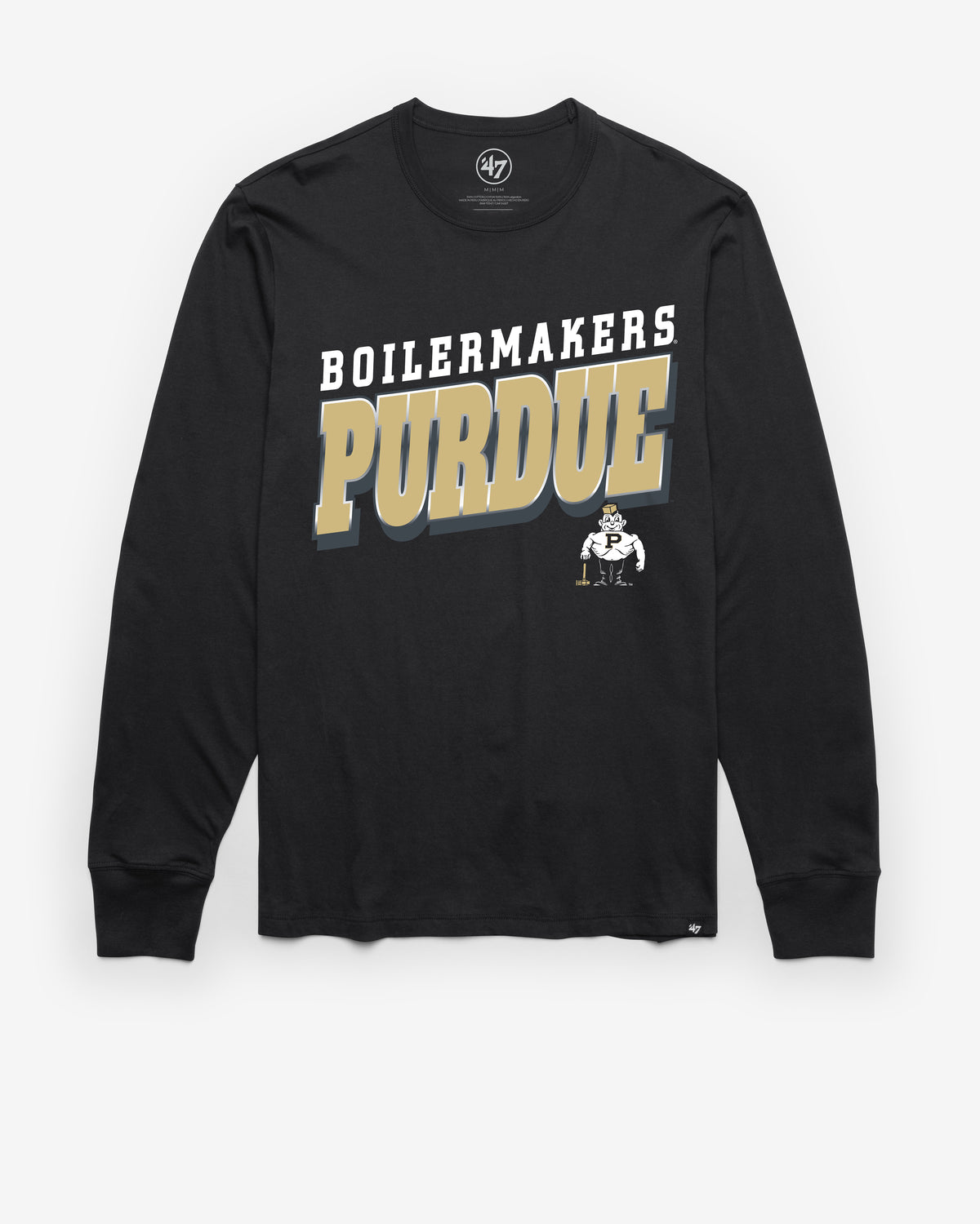 PURDUE BOILERMAKERS VINTAGE POLISHED '47 FRANKLIN LONG SLEEVE TEE