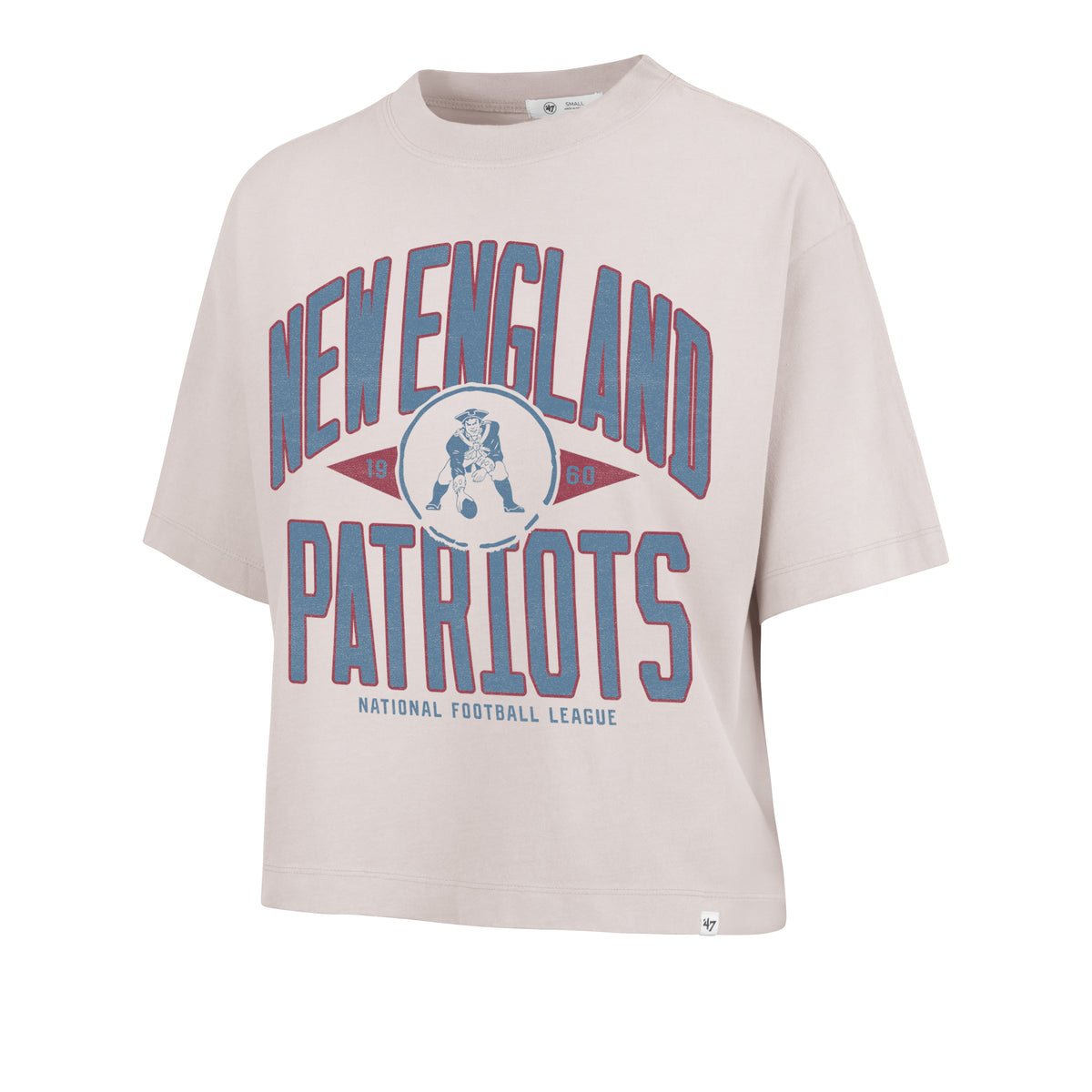 NEW ENGLAND PATRIOTS HISTORIC WINDTHROW '47 RAVINE CROP TEE WOMENS