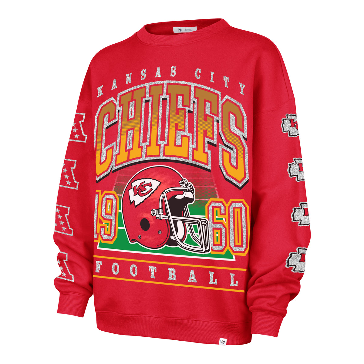 KANSAS CITY CHIEFS GO BIG '47 OVERSIZED CREW WOMENS