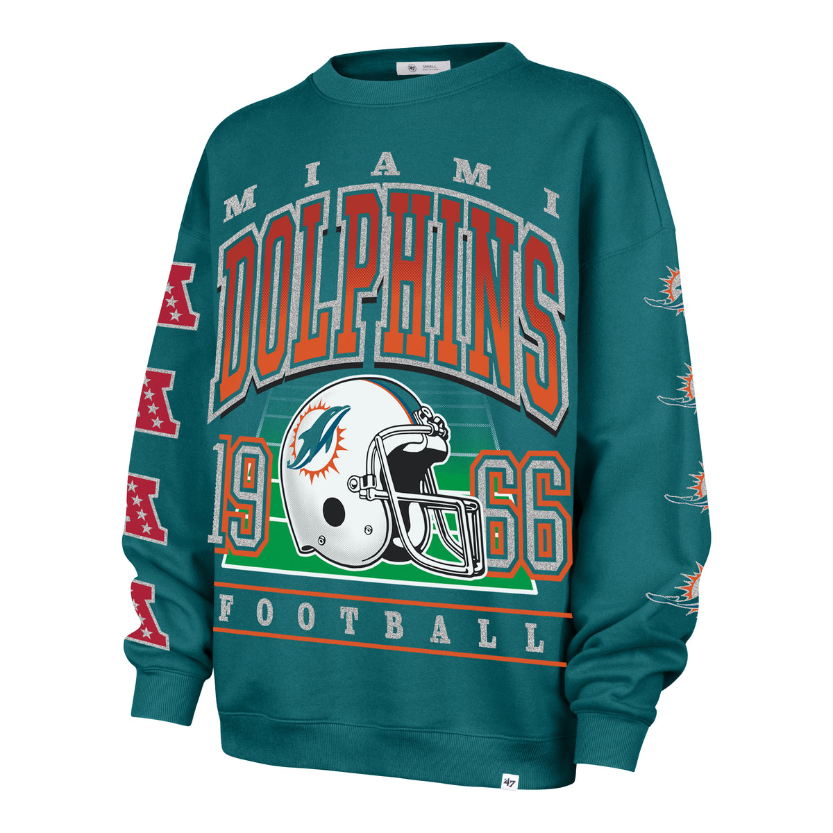 MIAMI DOLPHINS GO BIG '47 OVERSIZED CREW WOMENS
