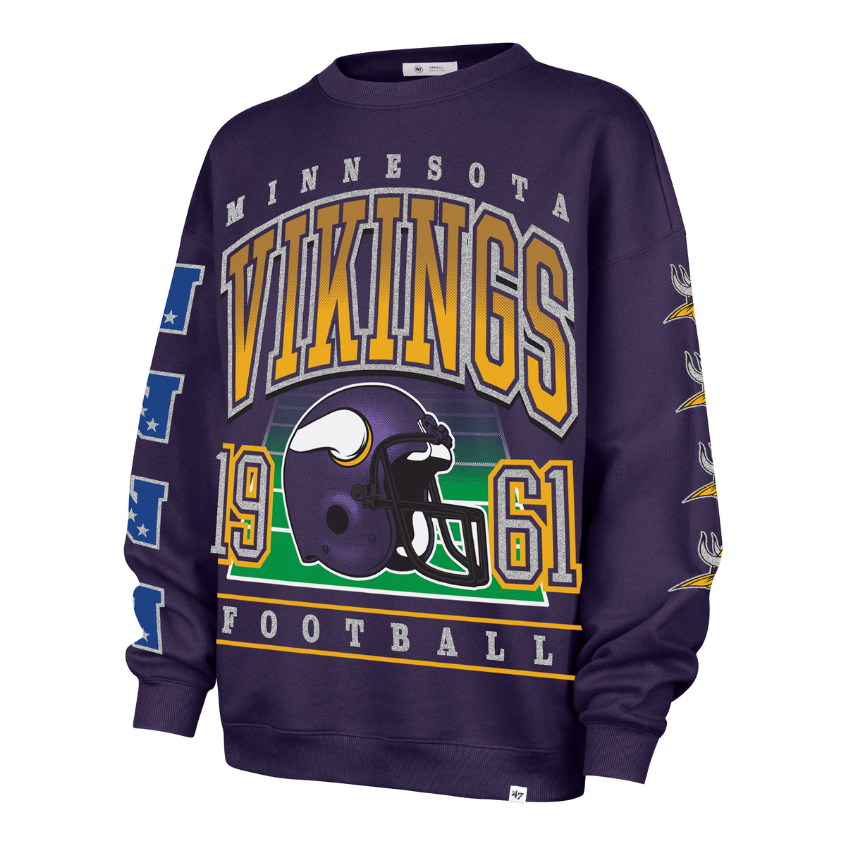 MINNESOTA VIKINGS GO BIG '47 OVERSIZED CREW WOMENS