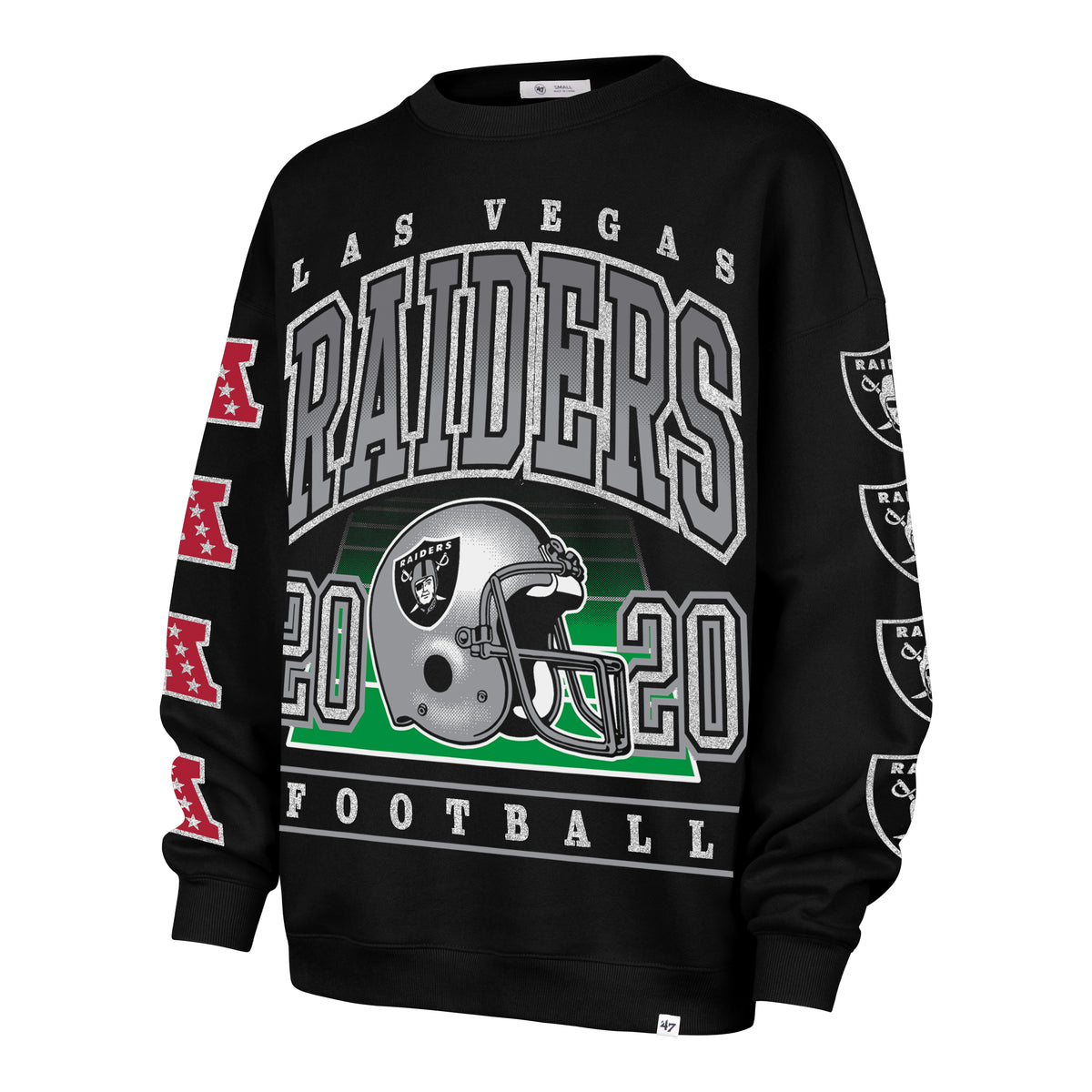 LAS VEGAS RAIDERS GO BIG '47 OVERSIZED CREW WOMENS