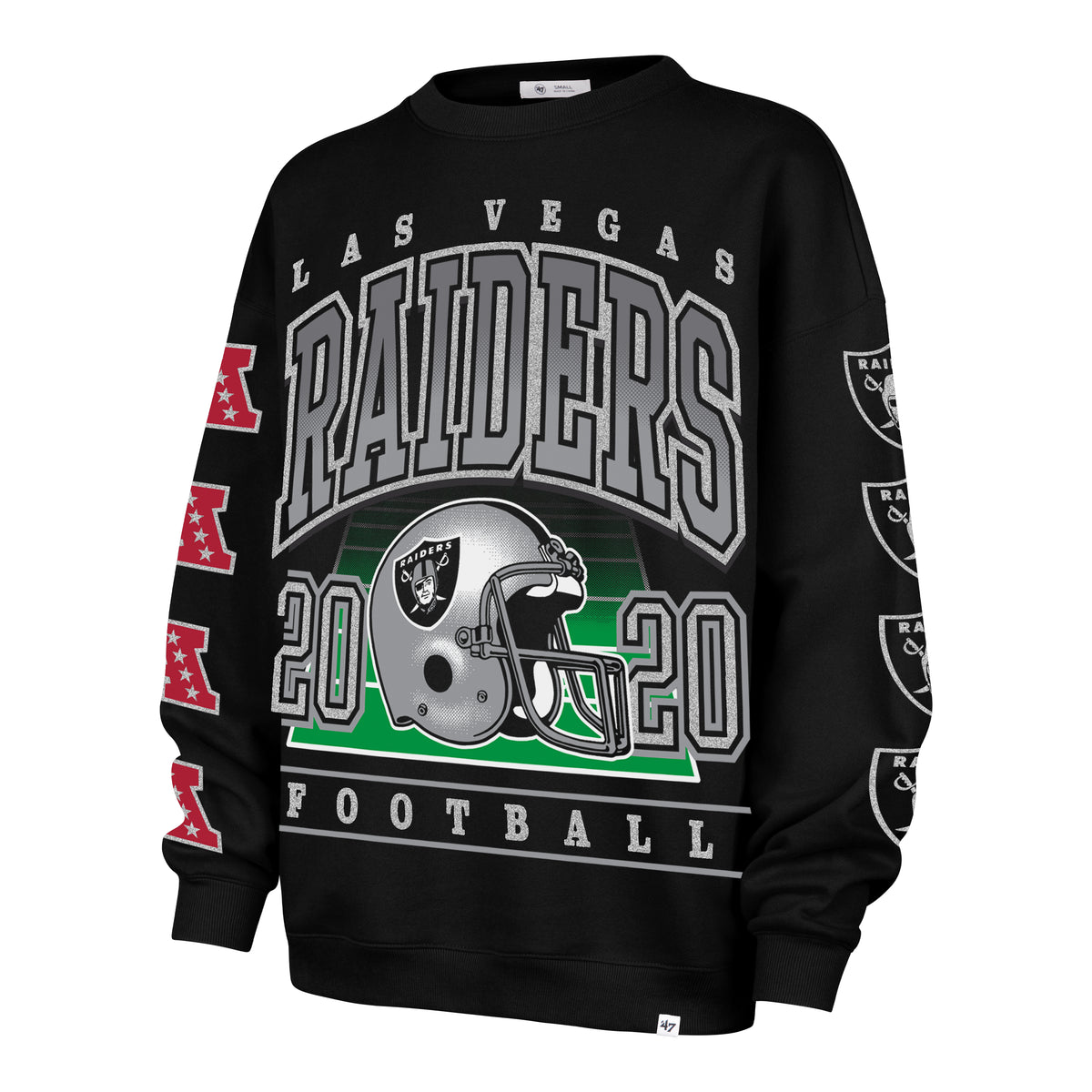 LAS VEGAS RAIDERS GO BIG '47 OVERSIZED CREW WOMENS