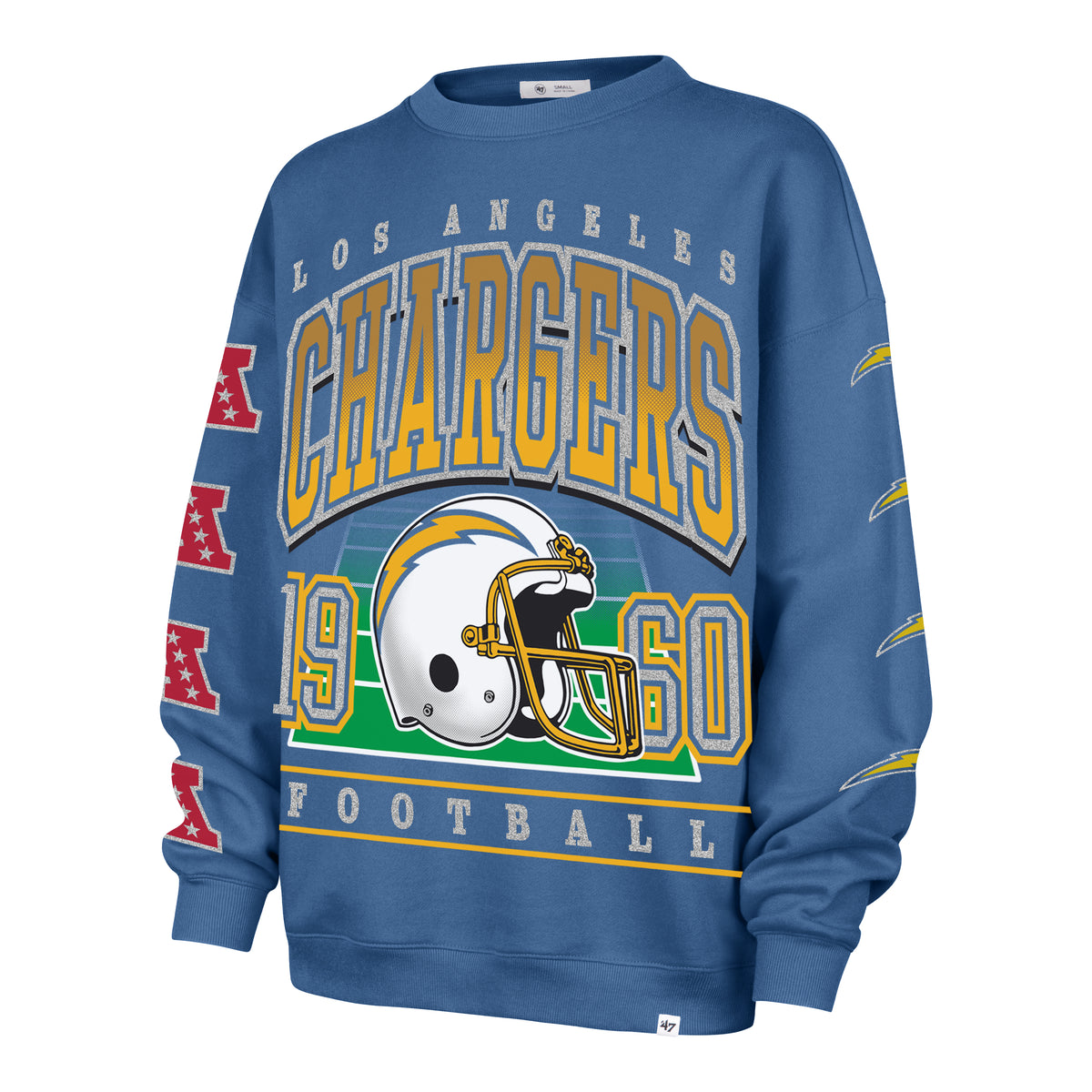 LOS ANGELES CHARGERS GO BIG '47 OVERSIZED CREW WOMENS