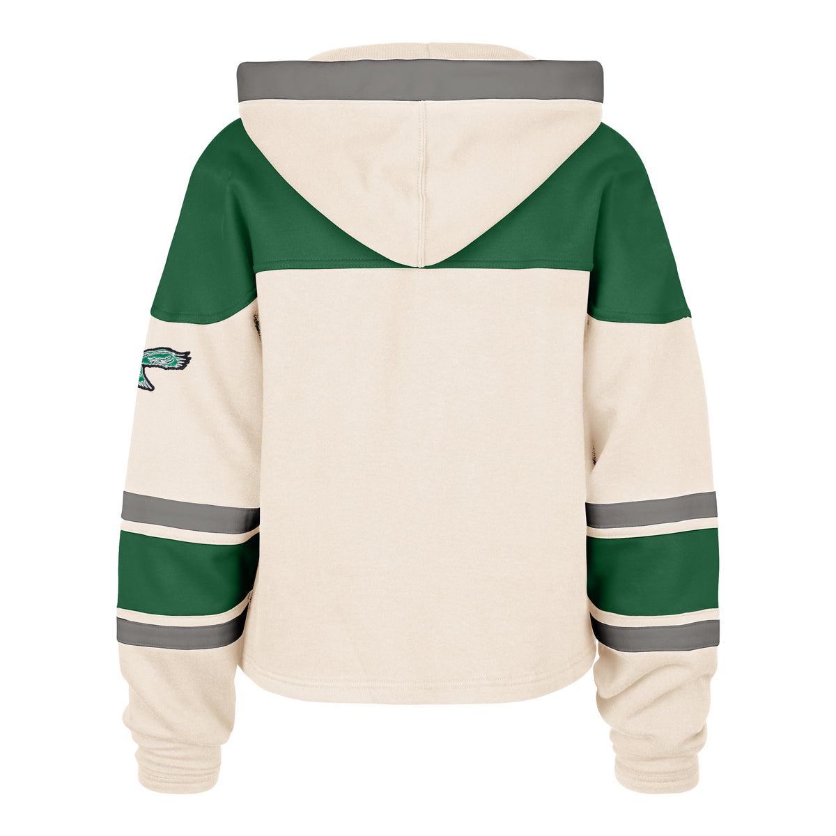 PHILADELPHIA EAGLES HISTORIC CHOP BLOCK CROPPED '47 SUPERIOR LACER HOOD WOMENS