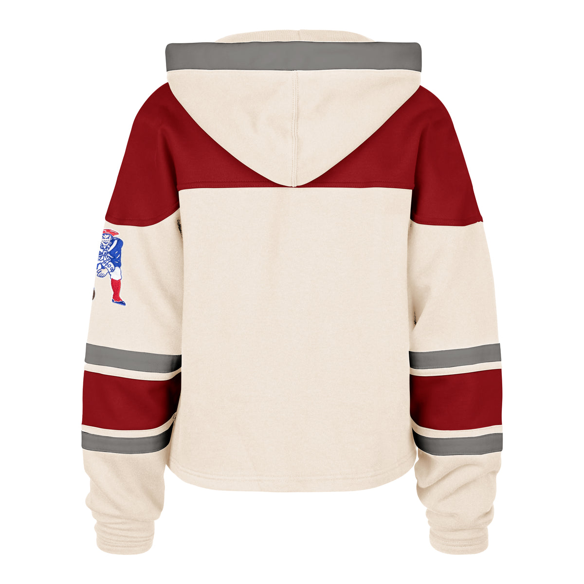 NEW ENGLAND PATRIOTS HISTORIC CHOP BLOCK CROPPED '47 SUPERIOR LACER HOOD WOMENS