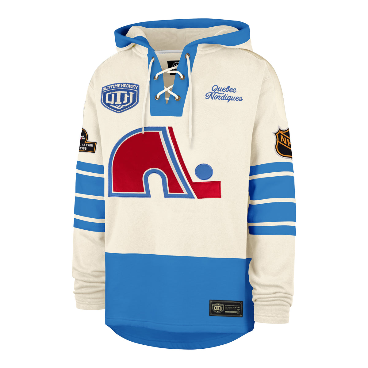 OLD TIME HOCKEY QUEBEC NORDIQUES VINTAGE PUCK DROP DUAL '47 HERITAGE LACER