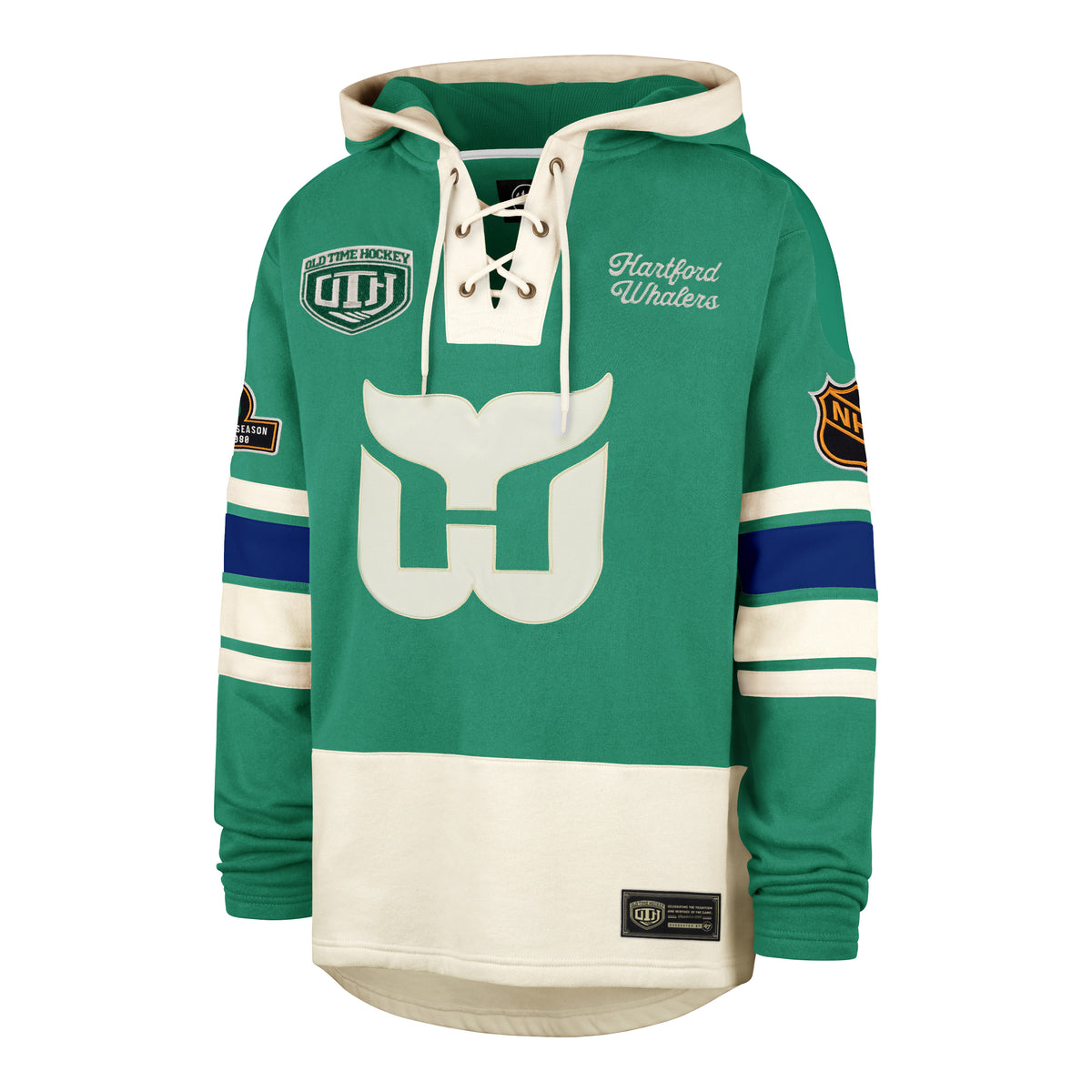 OLD TIME HOCKEY HARTFORD WHALERS VINTAGE PUCK DROP DUAL '47 HERITAGE LACER