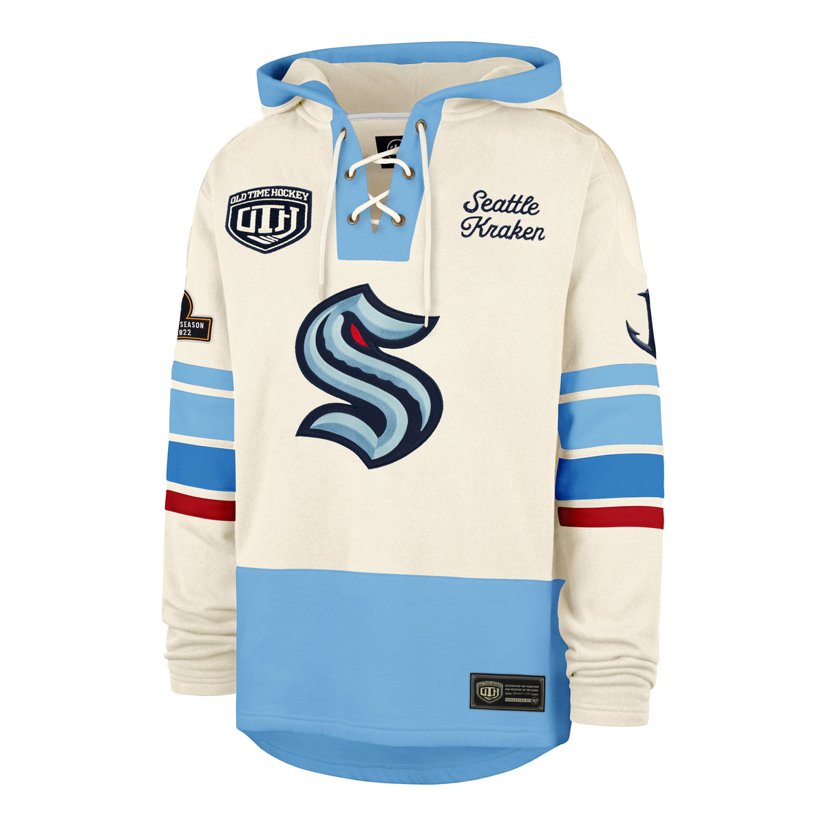 OLD TIME HOCKEY SEATTLE KRAKEN PUCK DROP DUAL '47 HERITAGE LACER