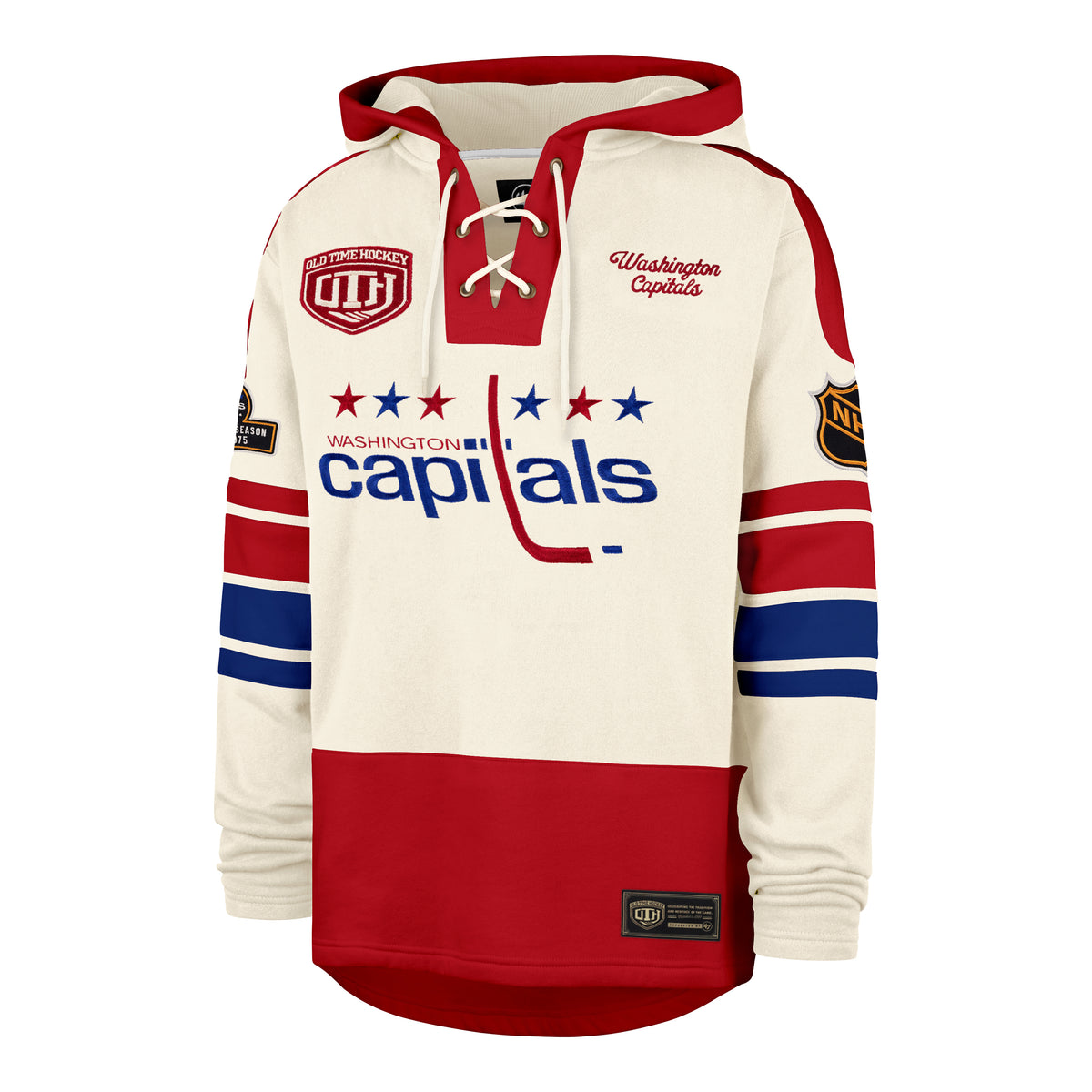 OLD TIME HOCKEY WASHINGTON CAPITALS VINTAGE PUCK DROP DUAL '47 HERITAGE LACER