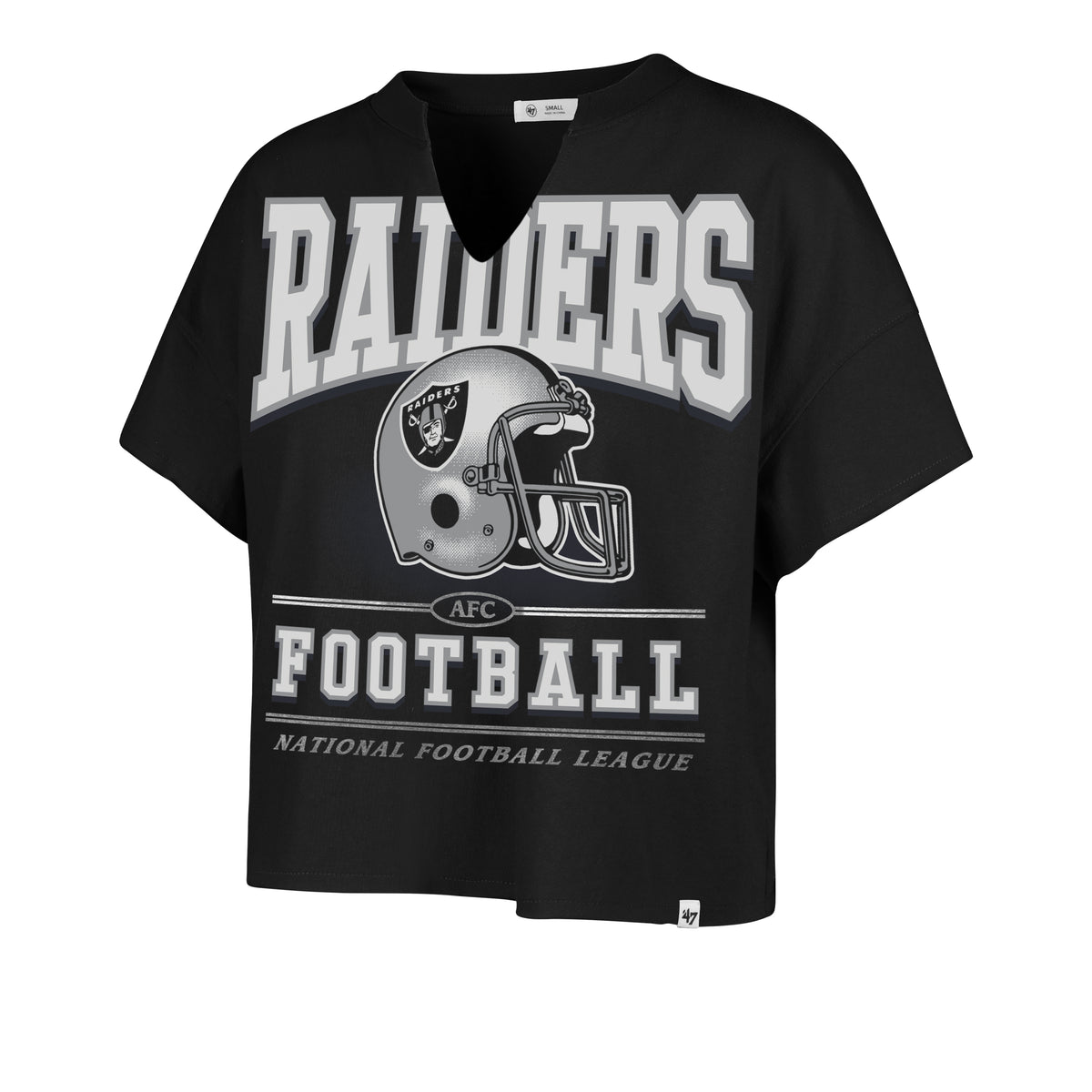 LAS VEGAS RAIDERS HISTORIC ELATION '47 OVERSIZED NOTCH NECK TEE WOMENS
