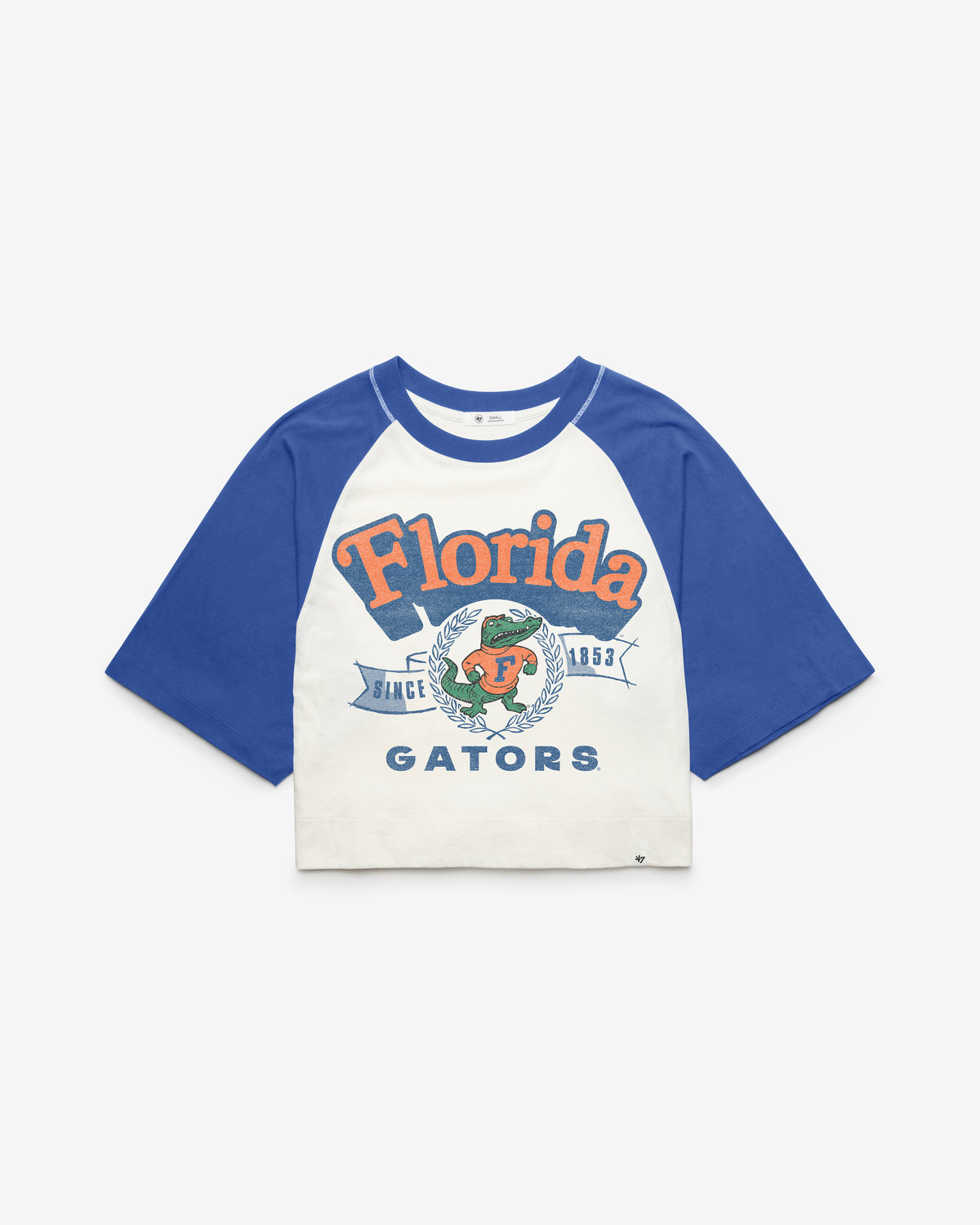 FLORIDA GATORS VINTAGE INFIELD SHIFT '47 RAGLAN CROP TEE WOMENS