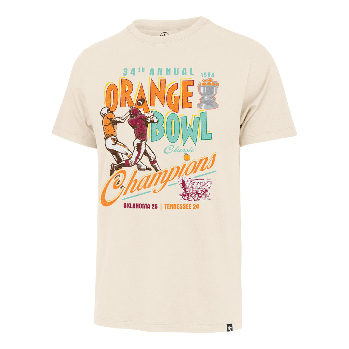 OKLAHOMA SOONERS ORANGE BOWL HISTORY '47 FRANKLIN TEE