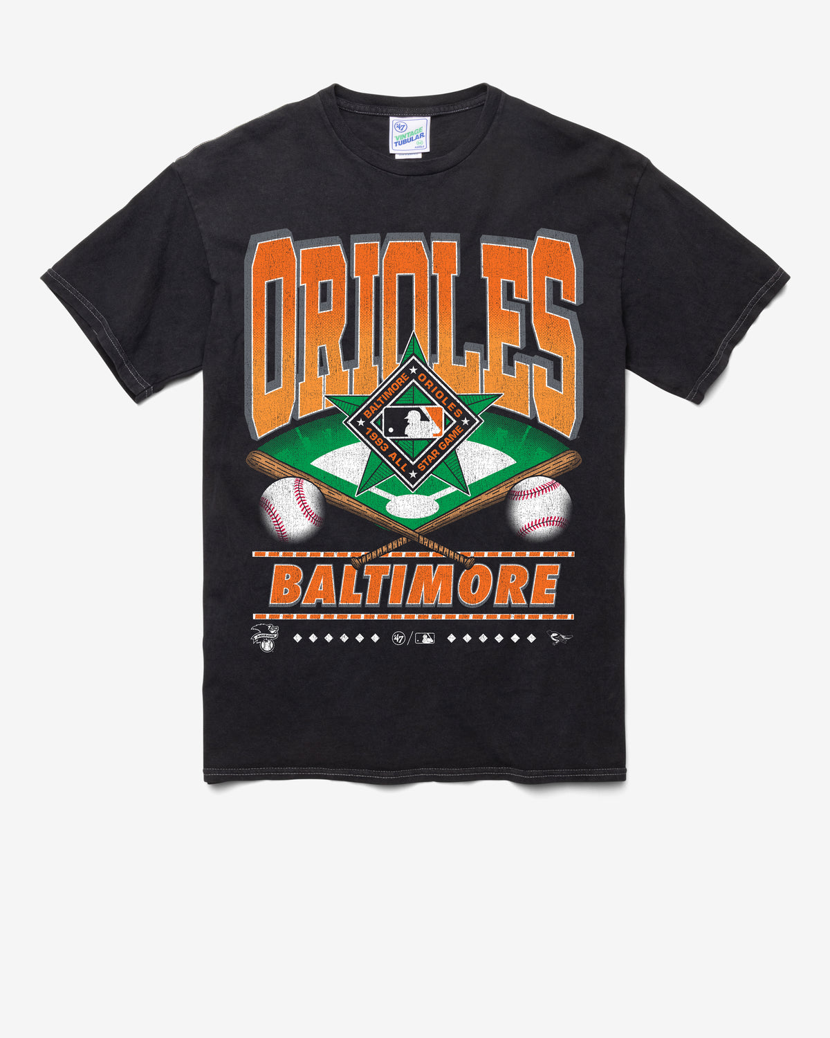 BALTIMORE ORIOLES COOPERSTOWN STRAIGHT SHOT VINTAGE '47 TUBULAR TEE