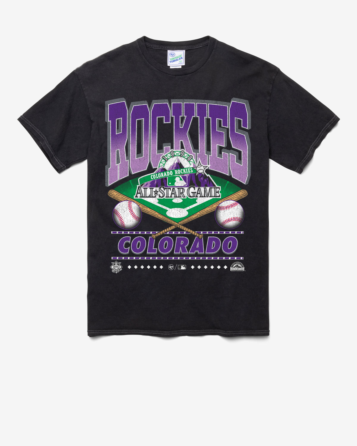 COLORADO ROCKIES COOPERSTOWN STRAIGHT SHOT VINTAGE '47 TUBULAR TEE