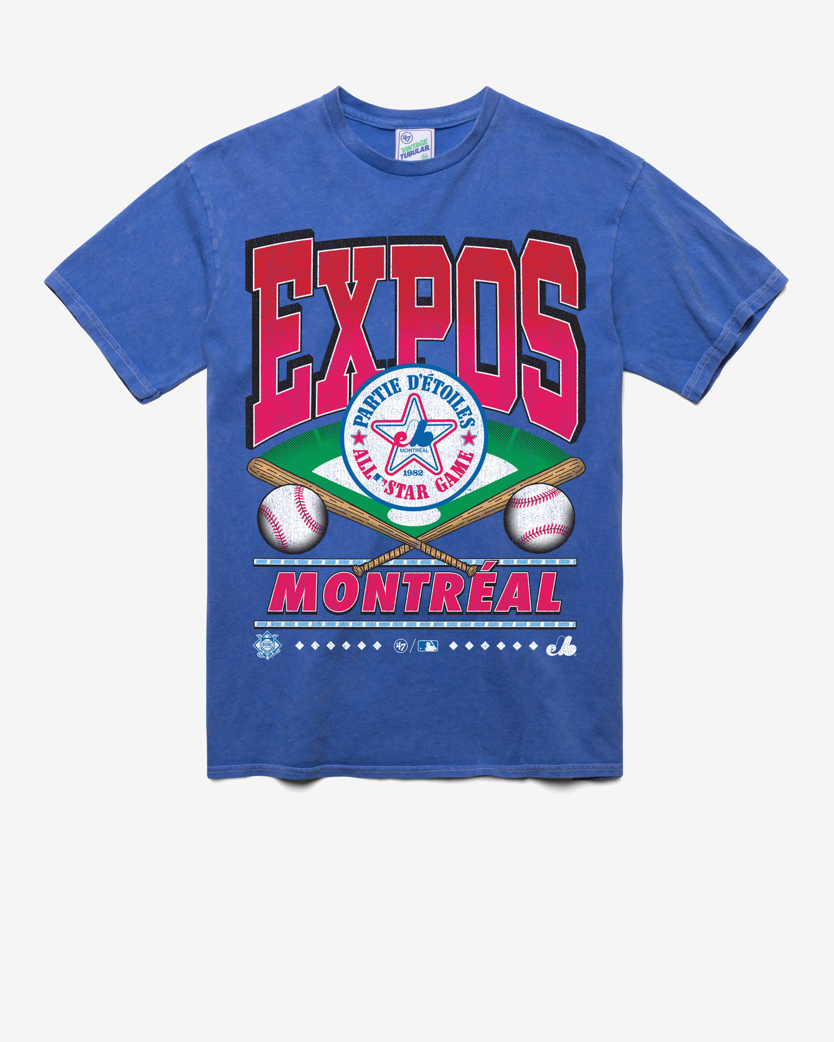 MONTREAL EXPOS COOPERSTOWN STRAIGHT SHOT VINTAGE '47 TUBULAR TEE