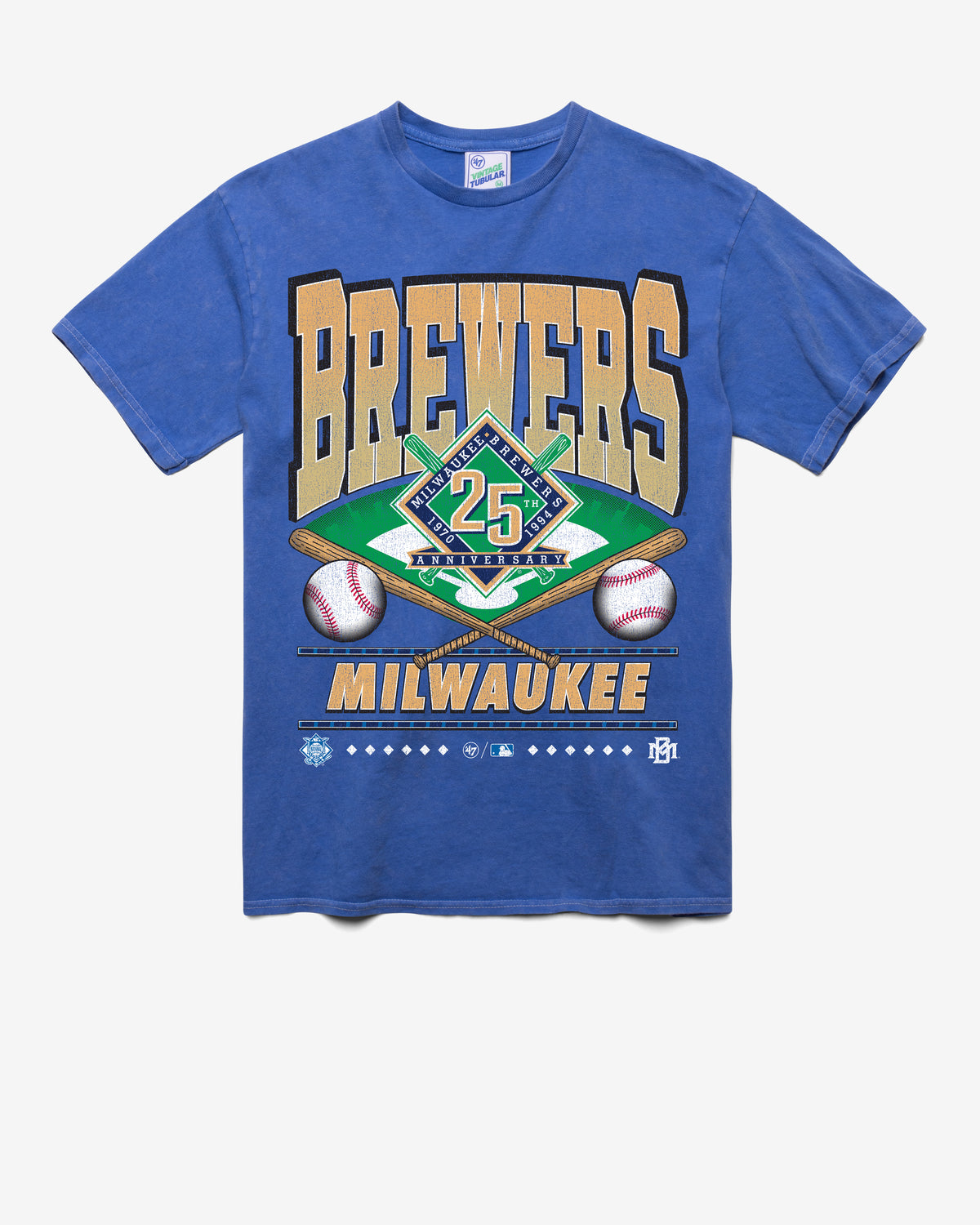 MILWAUKEE BREWERS COOPERSTOWN STRAIGHT SHOT VINTAGE '47 TUBULAR TEE