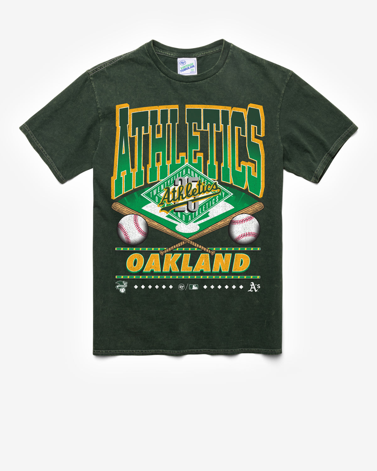 ATHLETICS BASEBALL COOPERSTOWN STRAIGHT SHOT VINTAGE '47 TUBULAR TEE
