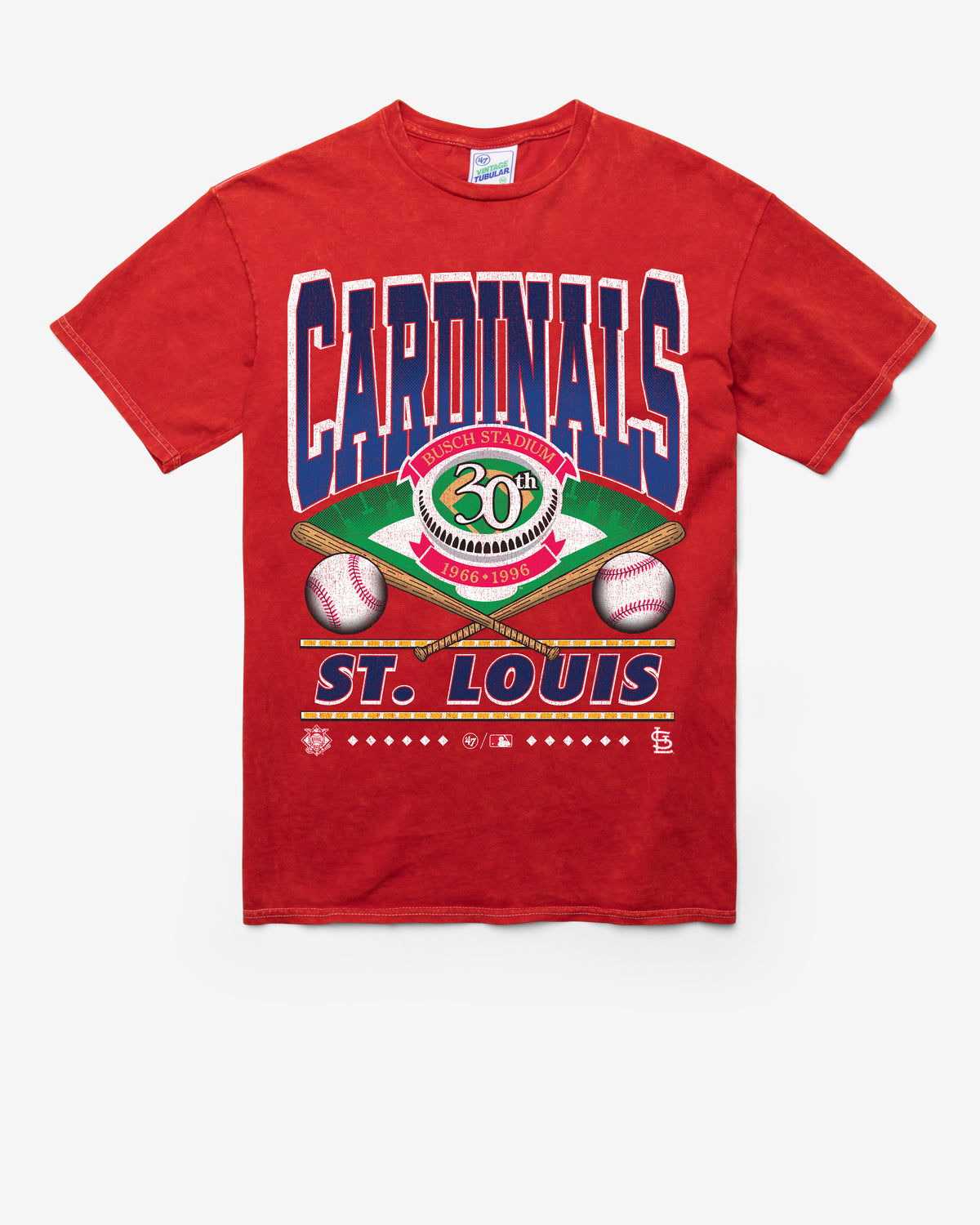 ST. LOUIS CARDINALS COOPERSTOWN STRAIGHT SHOT VINTAGE '47 TUBULAR TEE