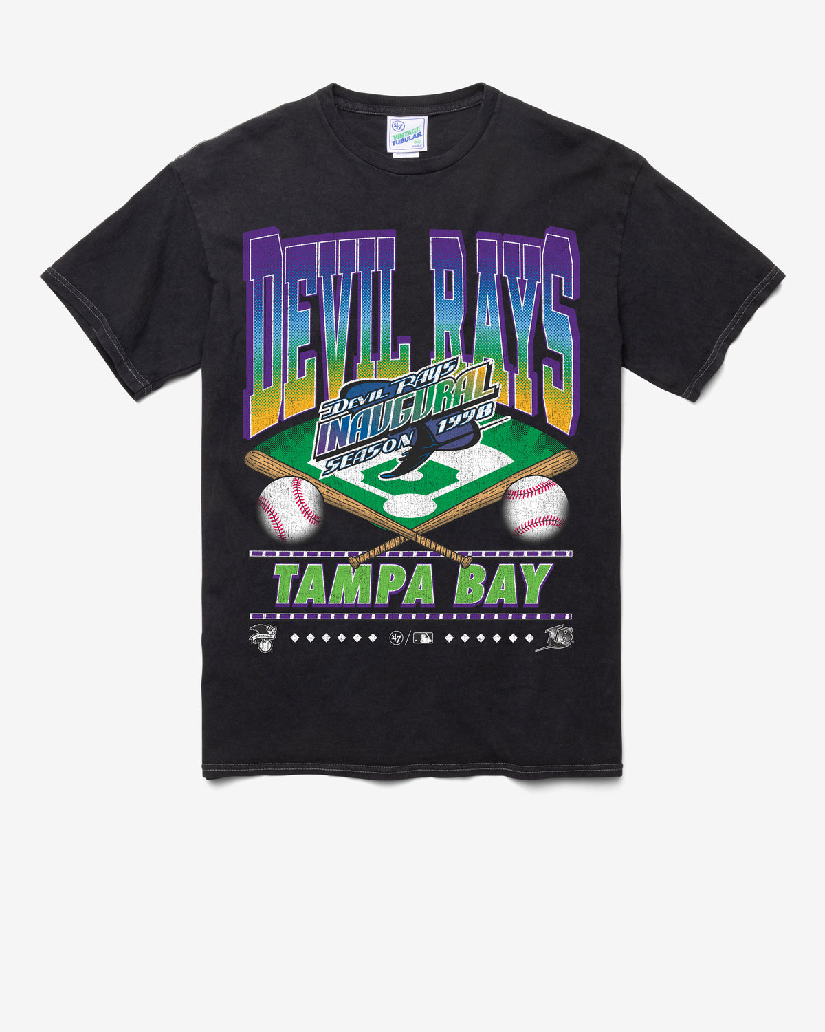 TAMPA BAY RAYS COOPERSTOWN STRAIGHT SHOT VINTAGE '47 TUBULAR TEE