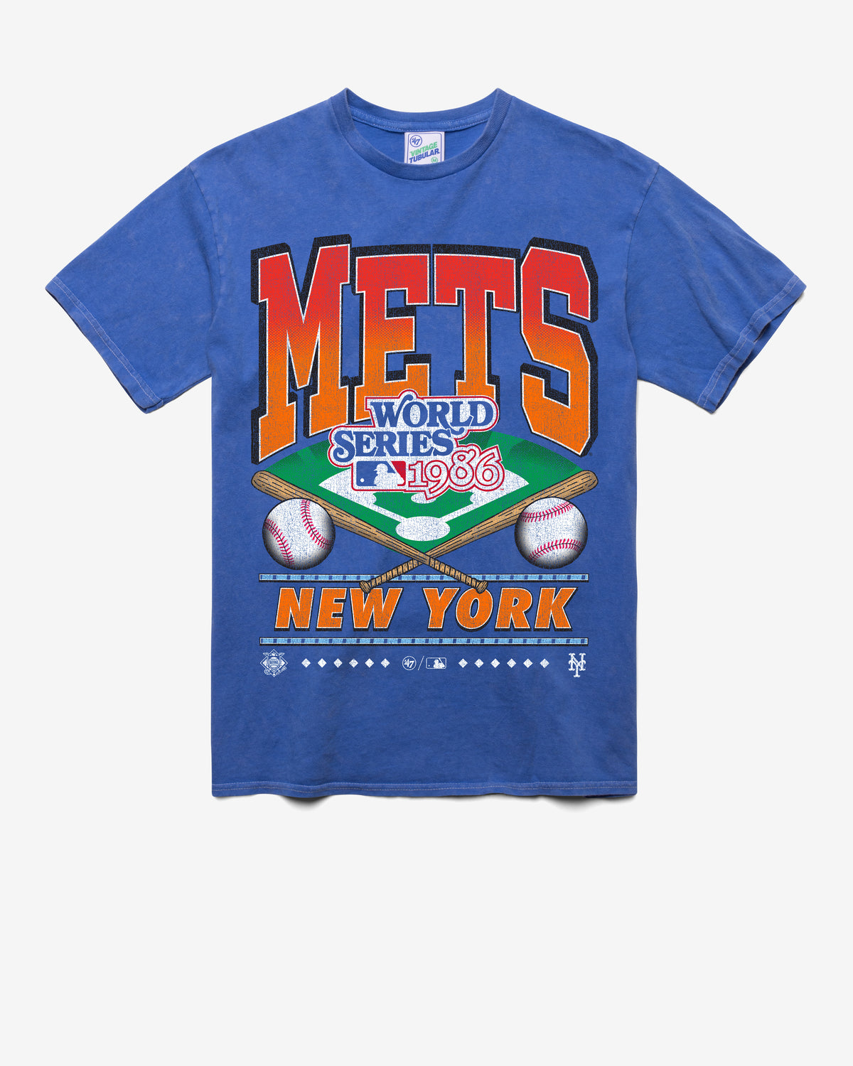 NEW YORK METS COOPERSTOWN WORLD SERIES STRAIGHT SHOT VINTAGE '47 TUBULAR TEE
