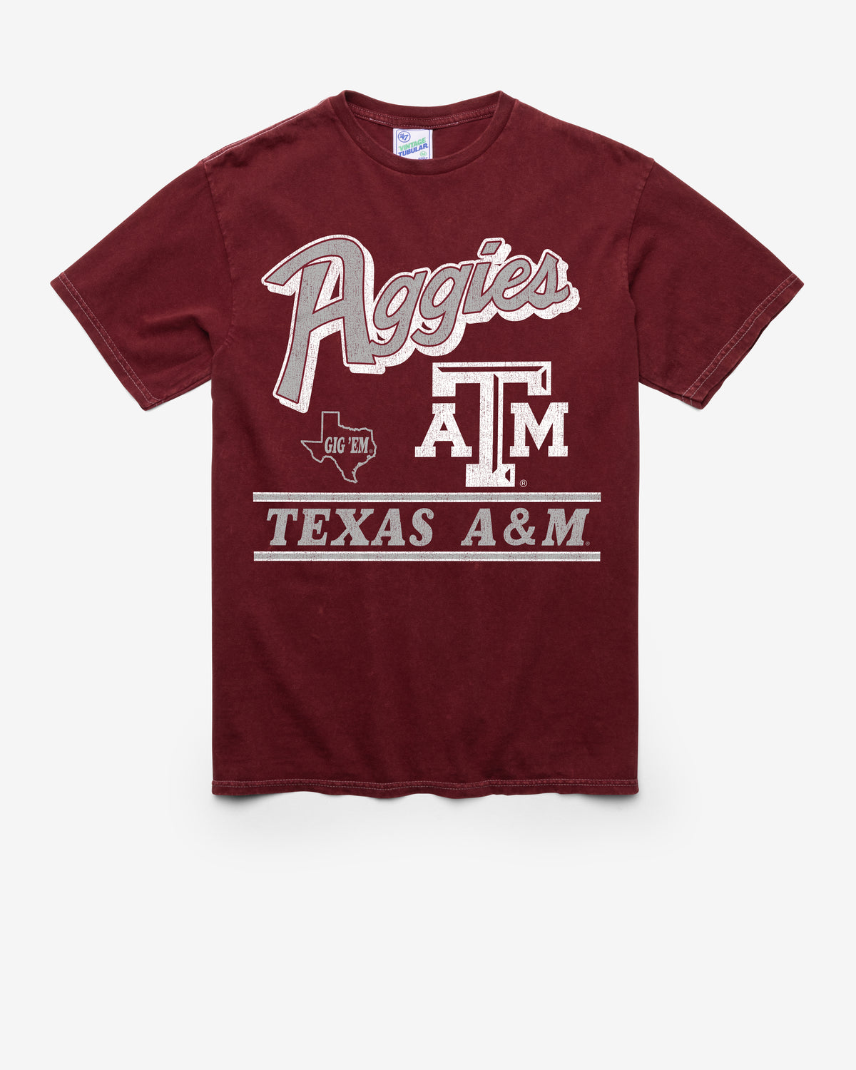 TEXAS A&M AGGIES FLY BY VINTAGE '47 TUBULAR TEE