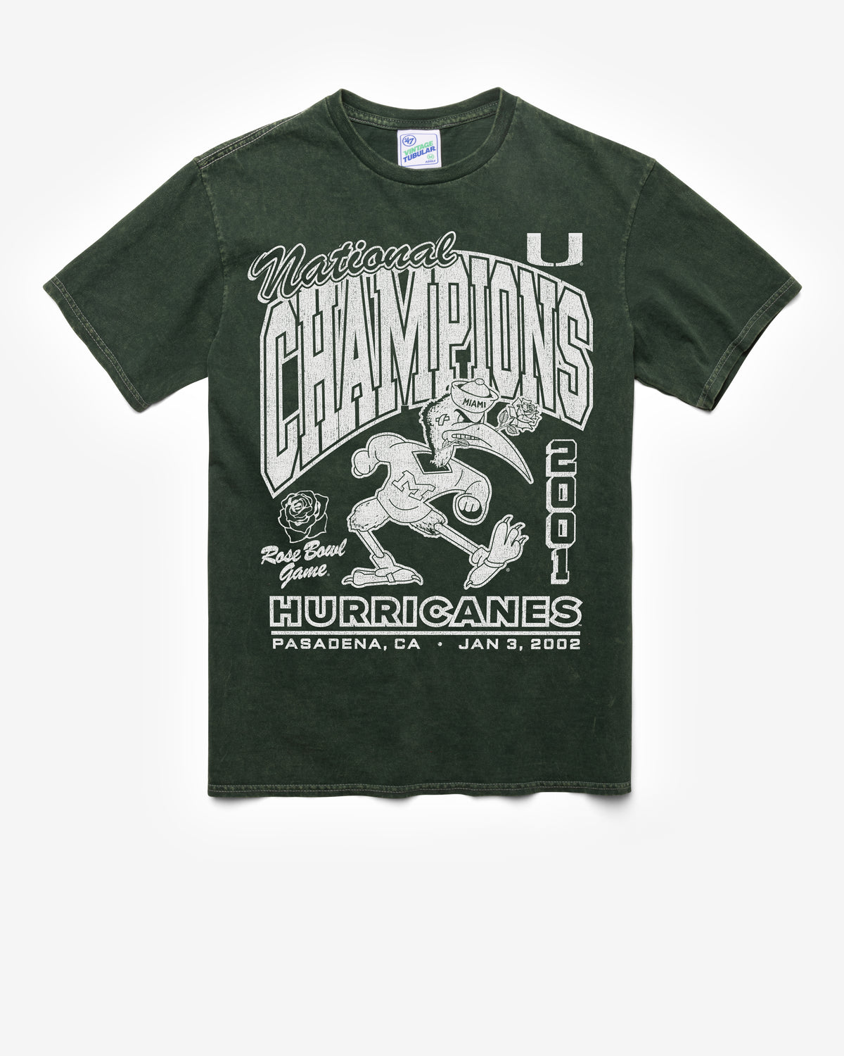 MIAMI HURRICANES H-BOWLS MONOCHROME VINTAGE '47 TUBULAR TEE