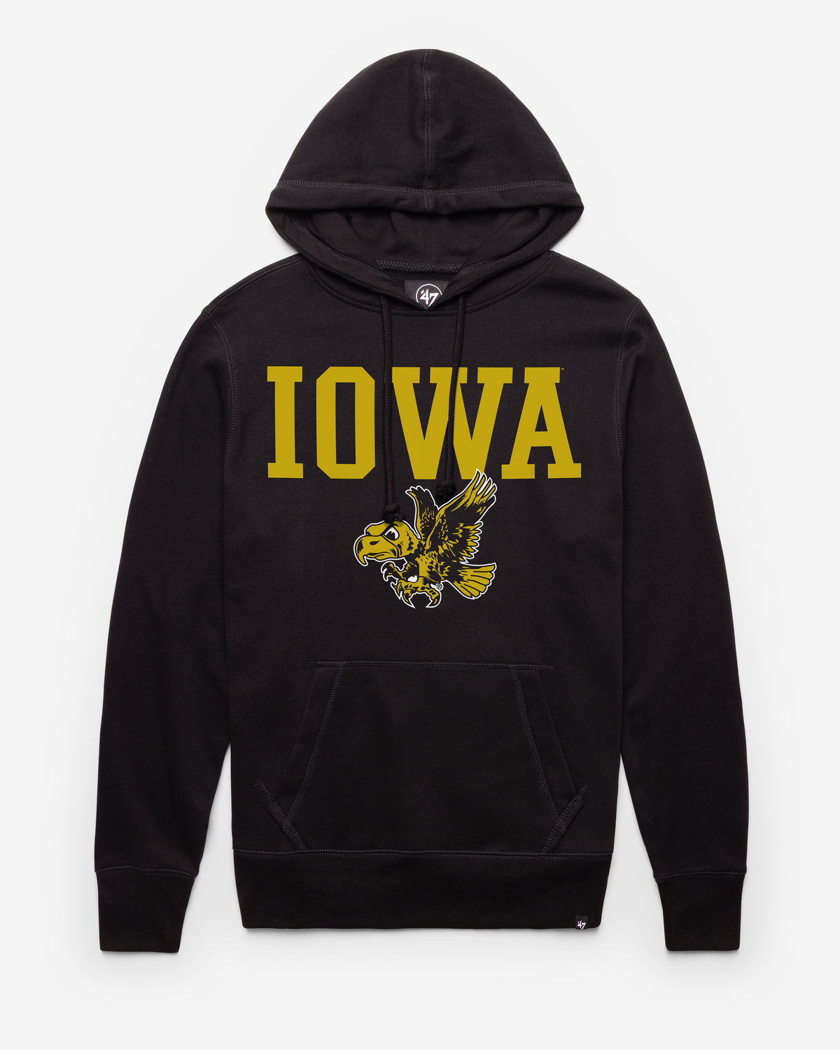 IOWA HAWKEYES VINTAGE STRAIGHT BLOCK '47 HEADLINE HOOD