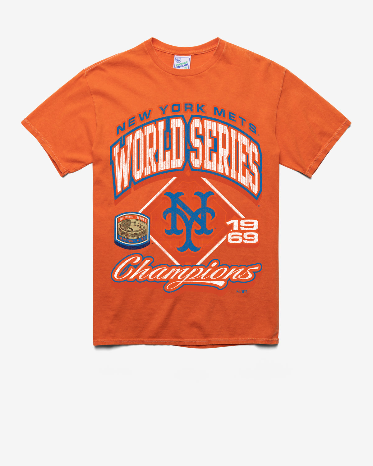 NEW YORK METS COOPERSTOWN WORLD SERIE LOCKER VINTAGE '47 TUBULAR TEE