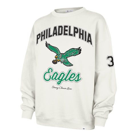 PHILADELPHIA EAGLES HISTORIC STONEY CLOVER LANE X '47 OVERSIZED GLITTER ARCH CREW WOMENS